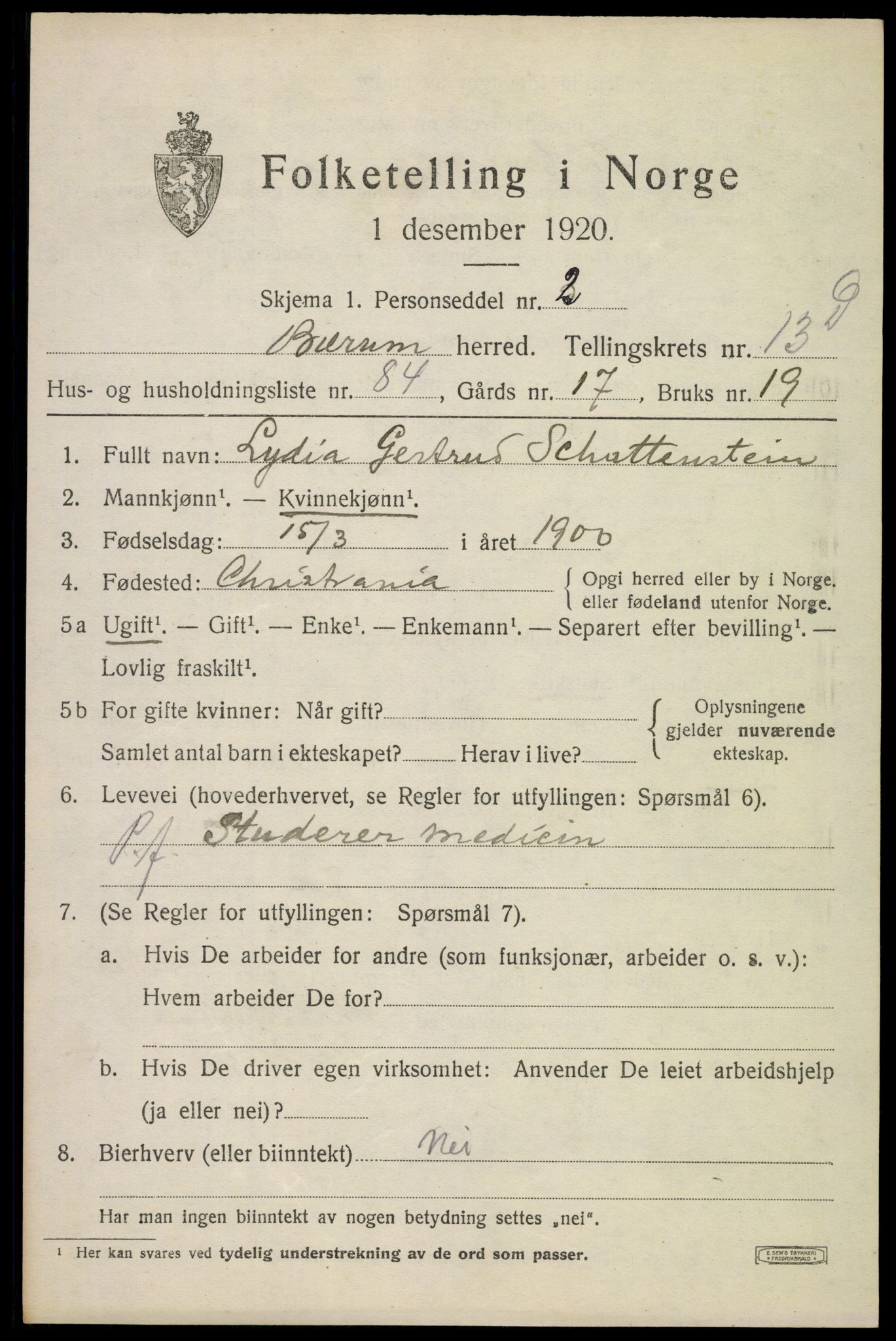 SAO, Folketelling 1920 for 0219 Bærum herred, 1920, s. 37710