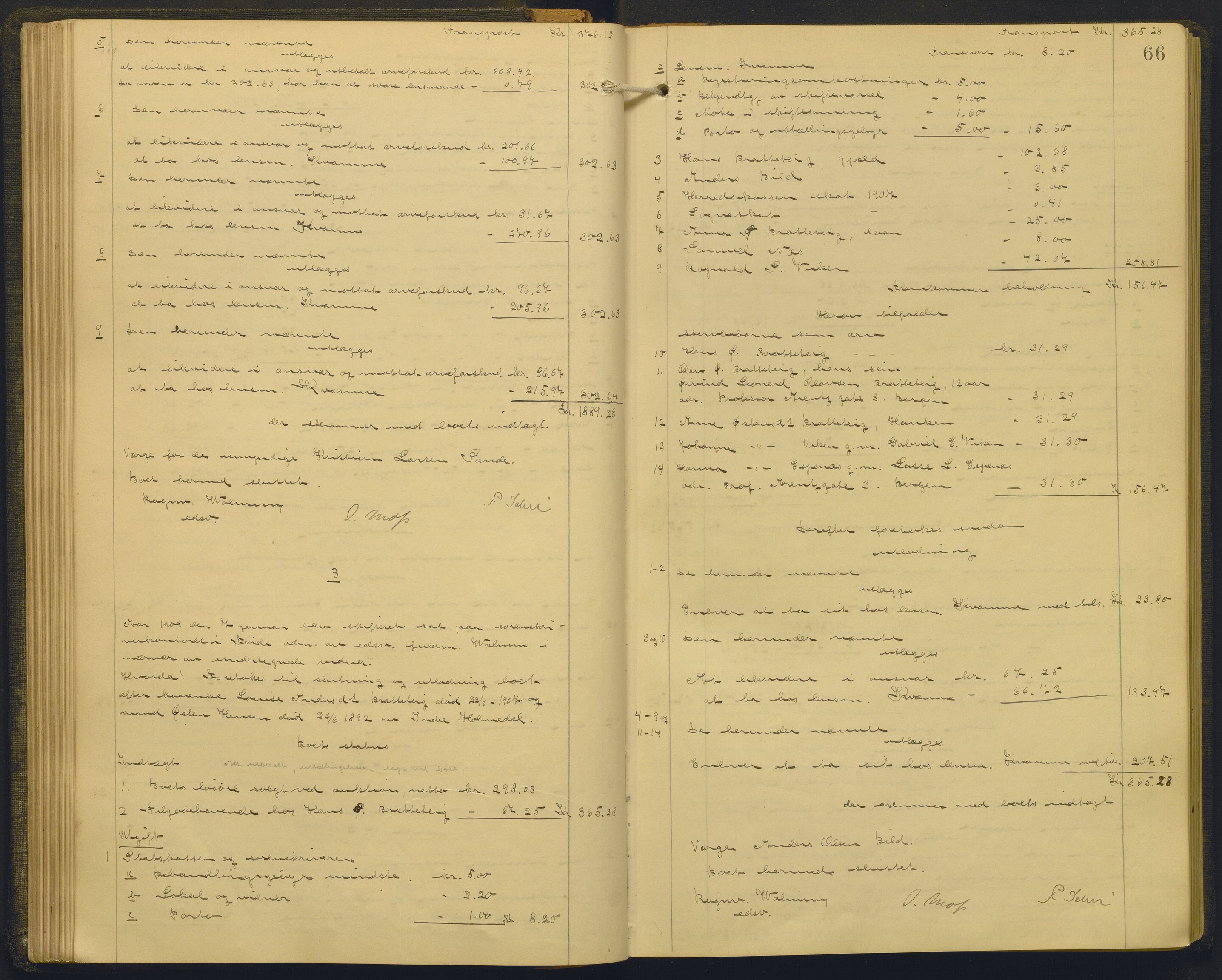 Sunnfjord tingrett, AV/SAB-A-3201/1/H/Hd/L0010: Skifteutlodningsprotokoll, 1907-1914, s. 65b-66a