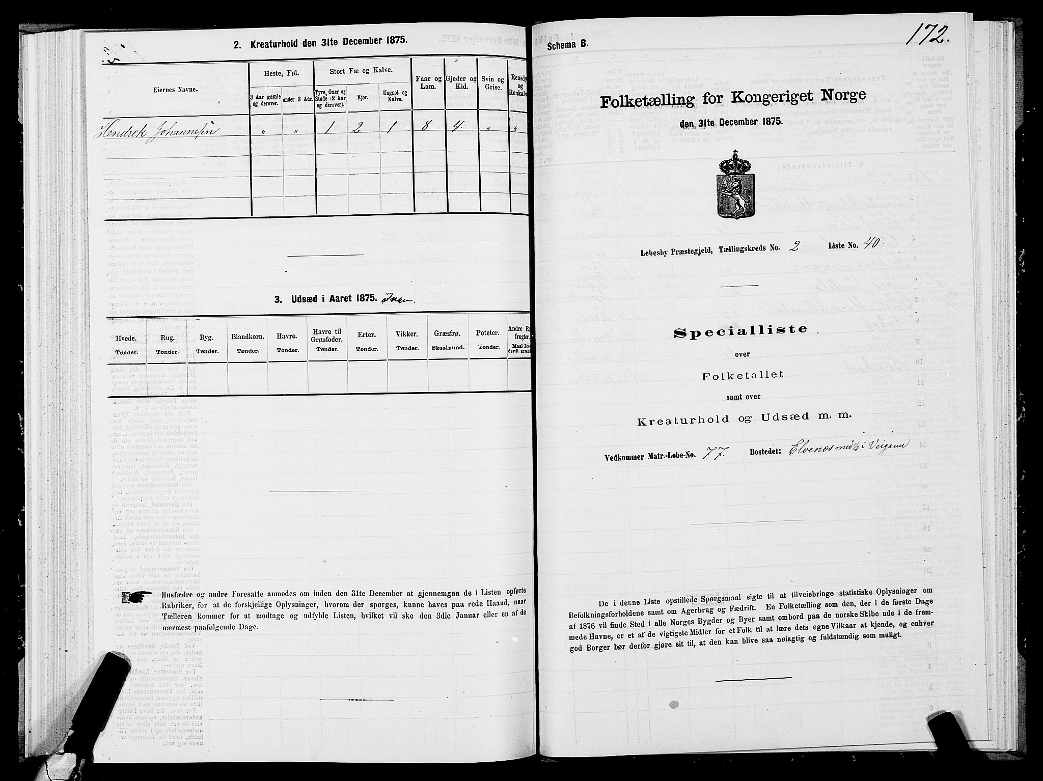 SATØ, Folketelling 1875 for 2022P Lebesby prestegjeld, 1875, s. 1172