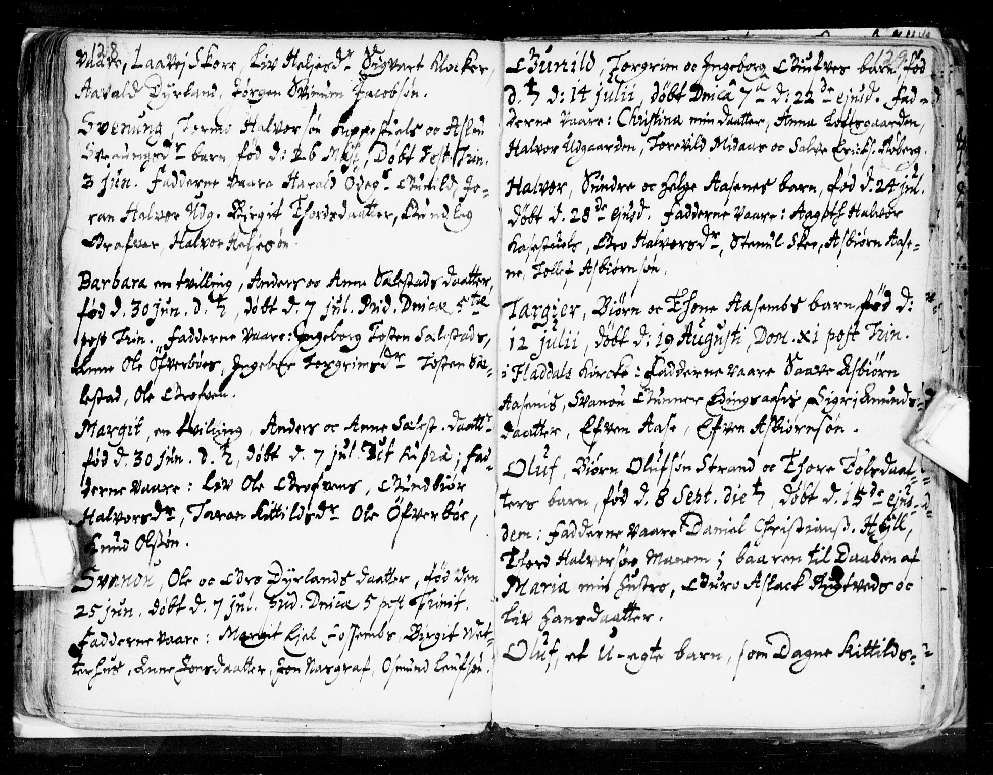 Seljord kirkebøker, AV/SAKO-A-20/F/Fa/L0002: Ministerialbok nr. I 2, 1689-1713, s. 128-129