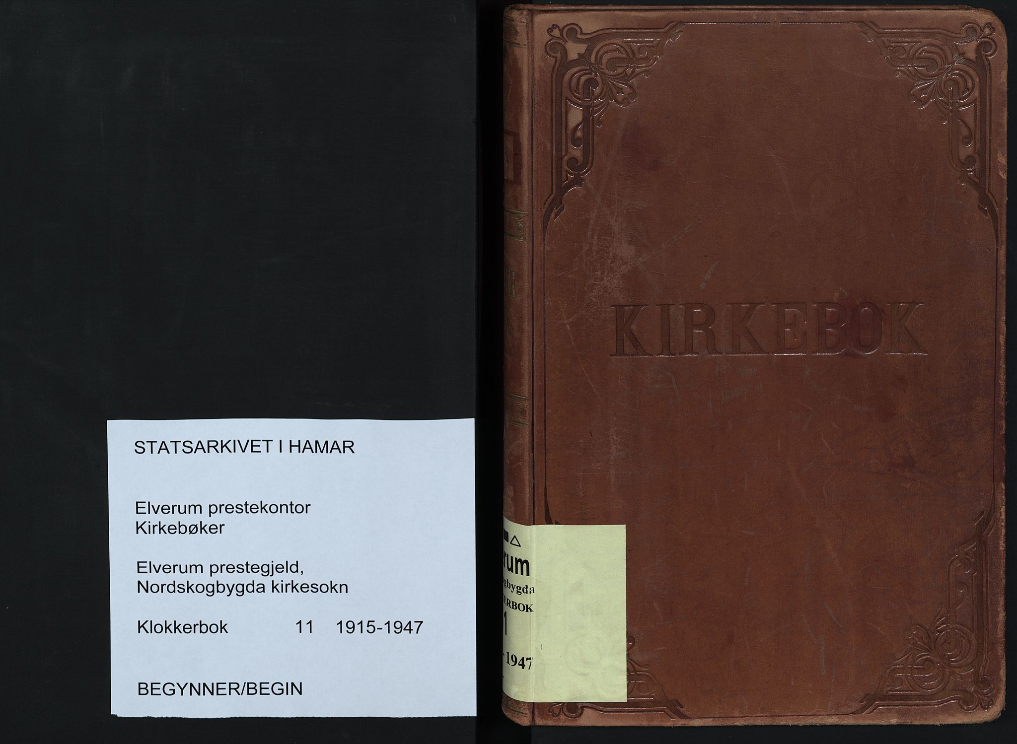 Elverum prestekontor, AV/SAH-PREST-044/H/Ha/Hab/L0011: Klokkerbok nr. 11, 1915-1947