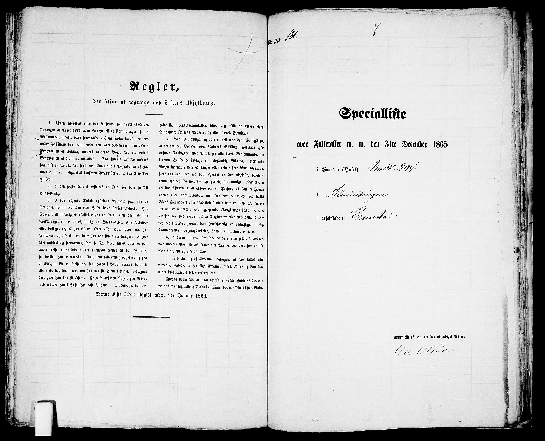 RA, Folketelling 1865 for 0904B Fjære prestegjeld, Grimstad kjøpstad, 1865, s. 368