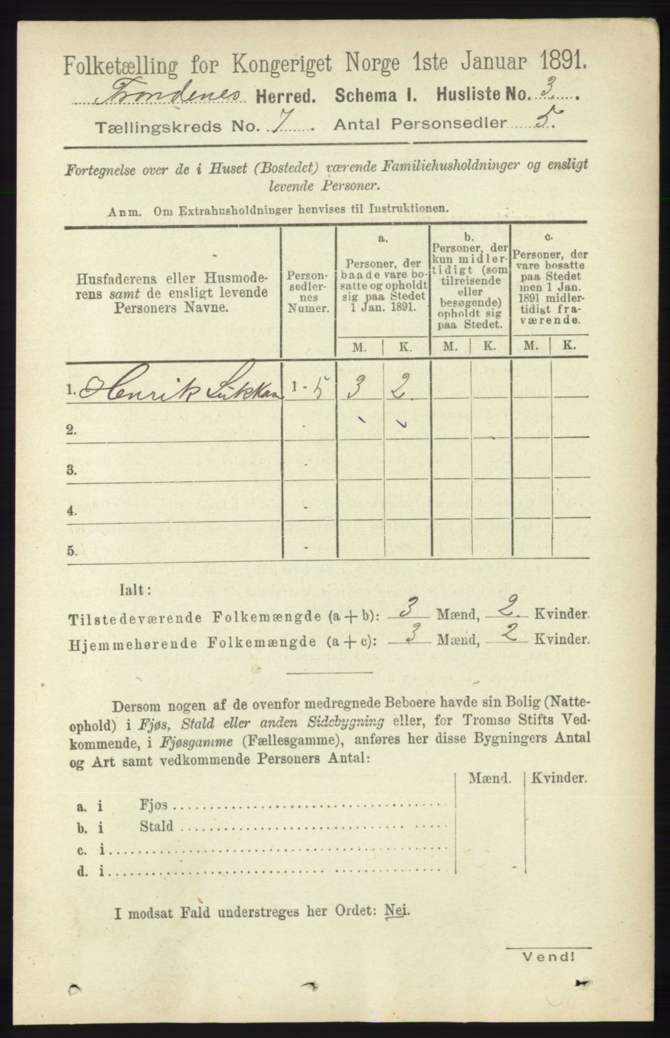 RA, Folketelling 1891 for 1914 Trondenes herred, 1891, s. 4326