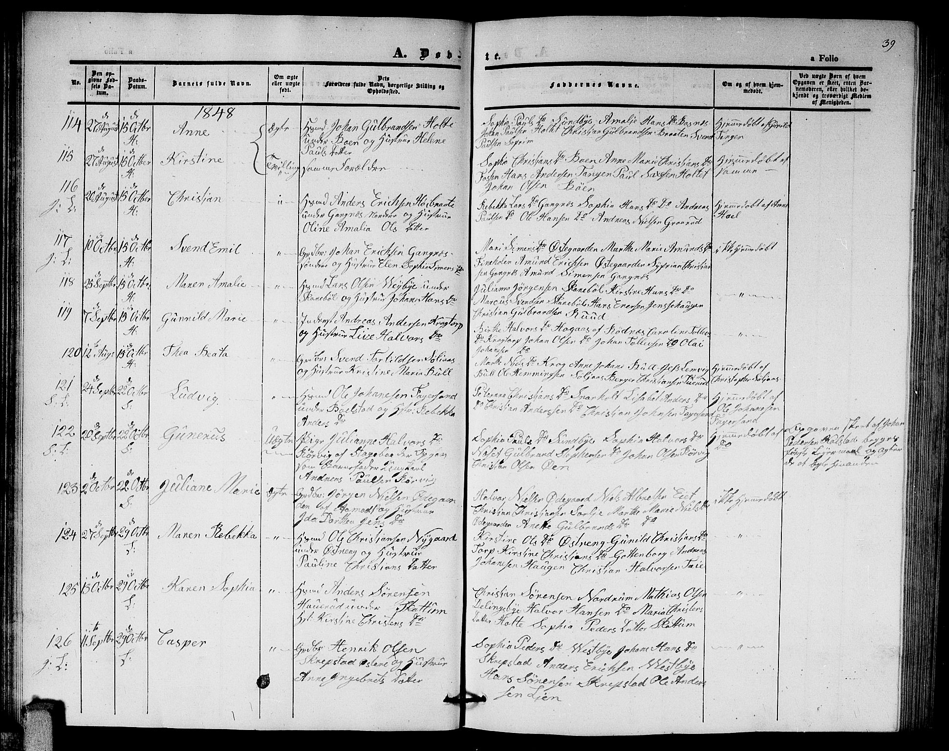 Høland prestekontor Kirkebøker, AV/SAO-A-10346a/G/Ga/L0003: Klokkerbok nr. I 3, 1846-1853, s. 39