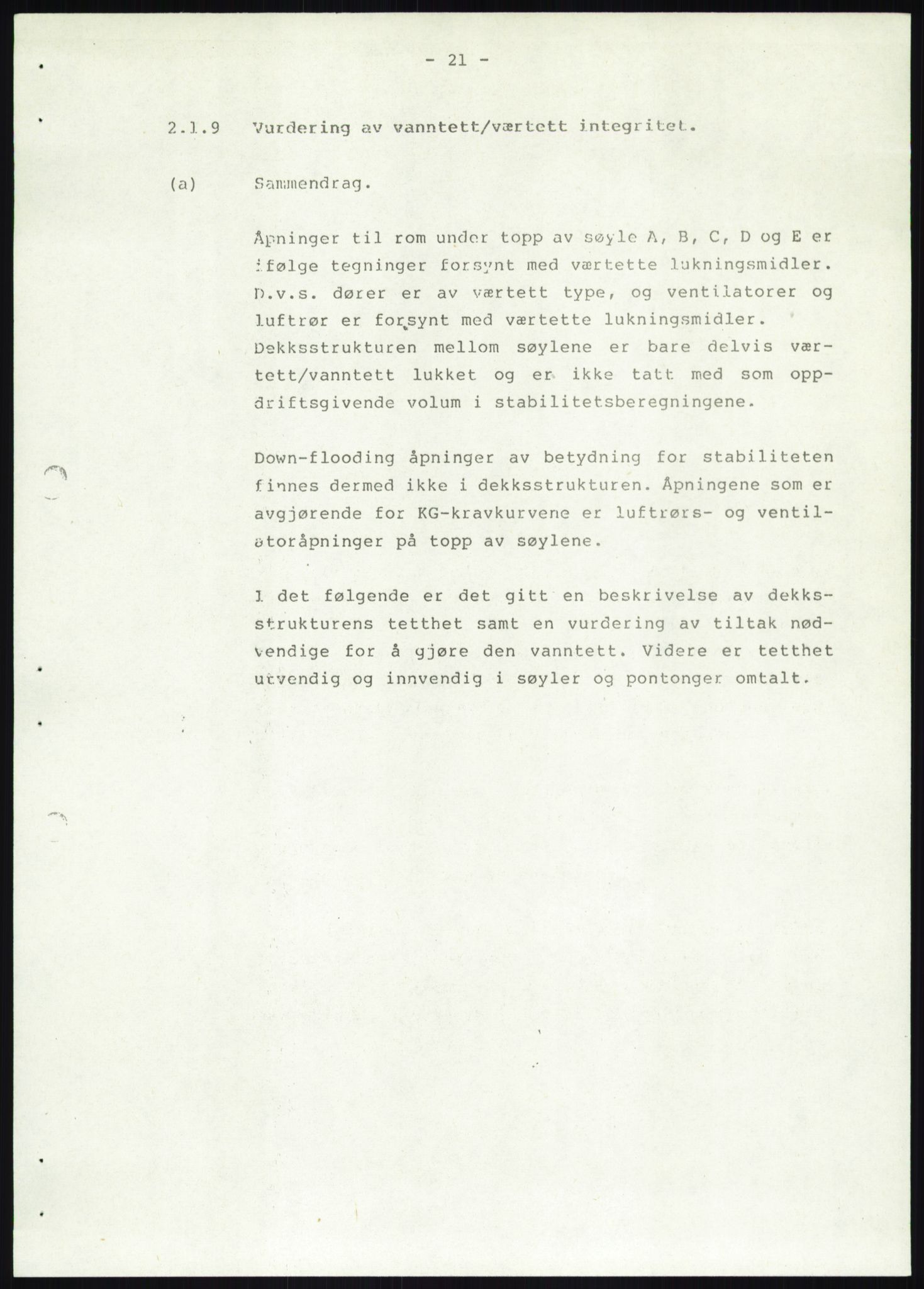 Justisdepartementet, Granskningskommisjonen ved Alexander Kielland-ulykken 27.3.1980, AV/RA-S-1165/D/L0019: S Værforhold (Doku.liste + S1-S5 av 5)/ T (T1-T2)/ U Stabilitet (Doku.liste + U1-U5 av 5), 1980-1981, s. 835