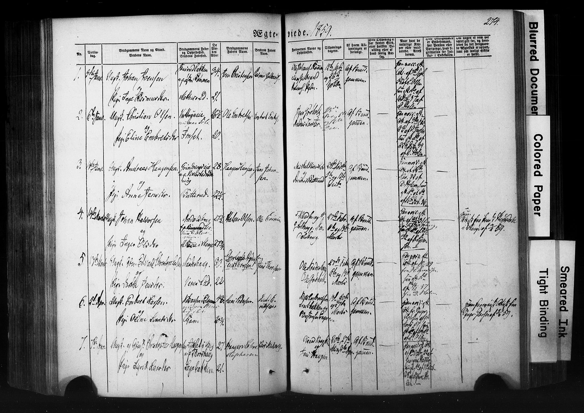 Løten prestekontor, AV/SAH-PREST-022/K/Ka/L0007: Ministerialbok nr. 7, 1850-1859, s. 274