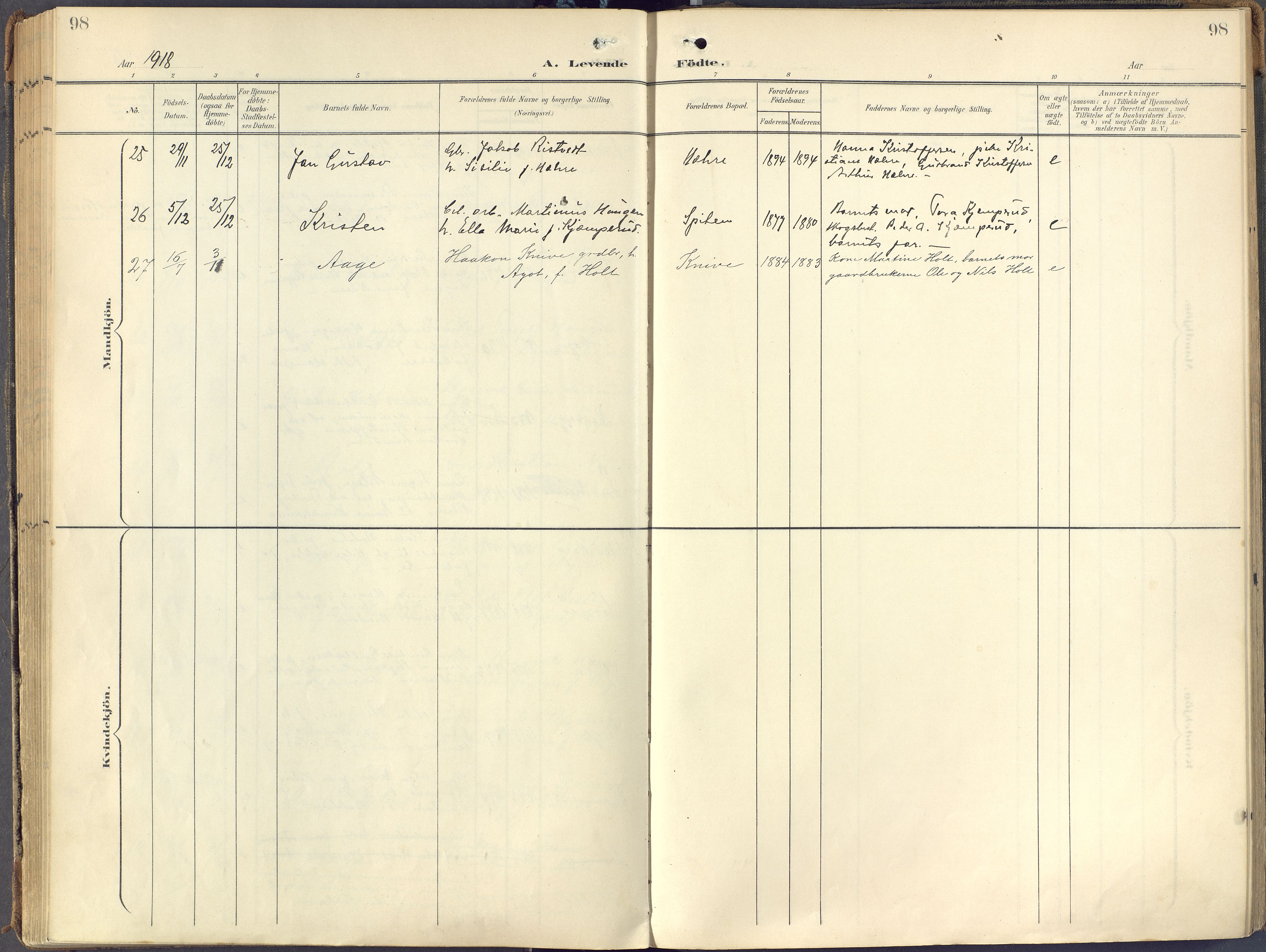 Eiker kirkebøker, AV/SAKO-A-4/F/Fc/L0004: Ministerialbok nr. III 4, 1900-1919, s. 98