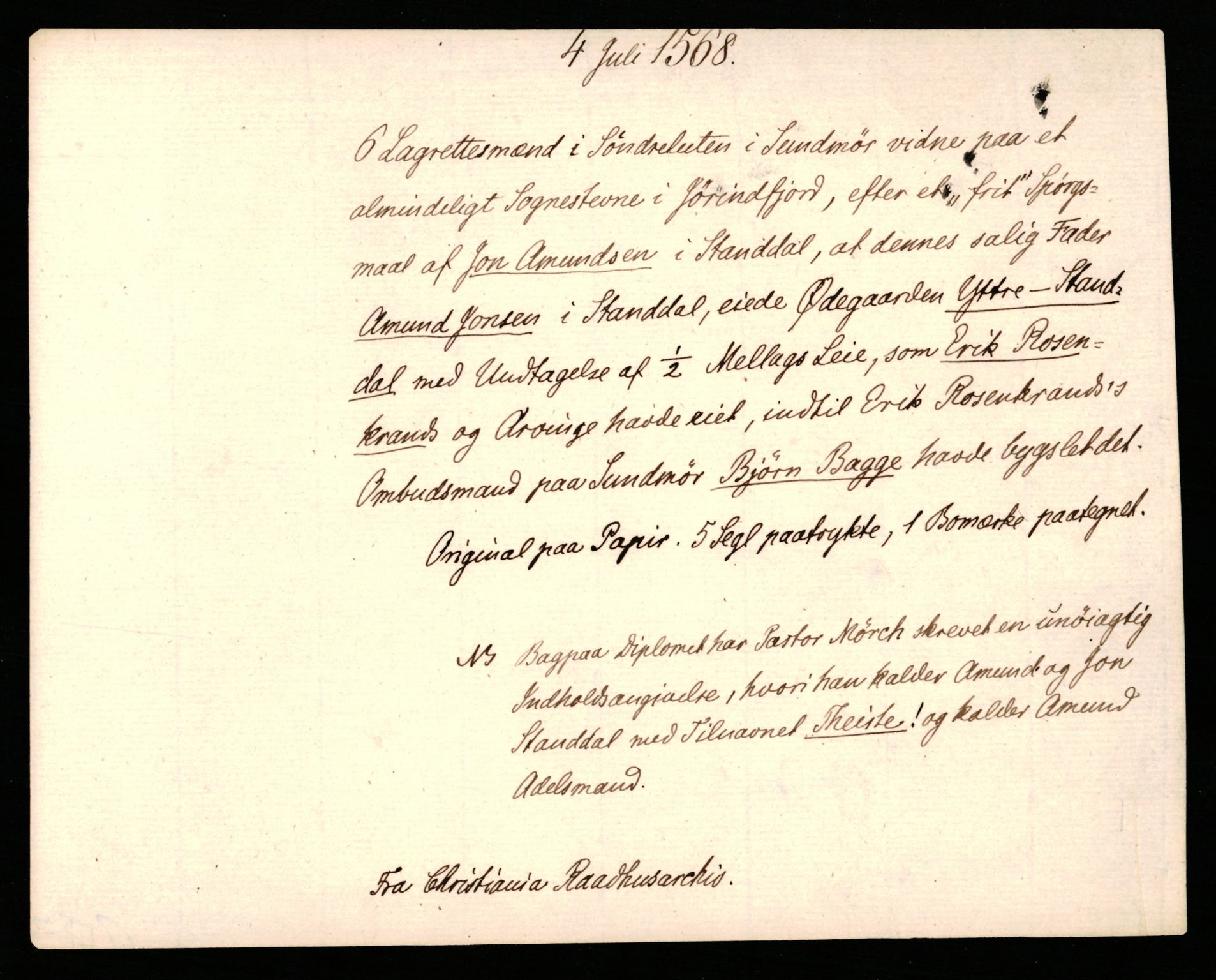 Riksarkivets diplomsamling, AV/RA-EA-5965/F35/F35b/L0002: Riksarkivets diplomer, seddelregister, 1567-1583, s. 21