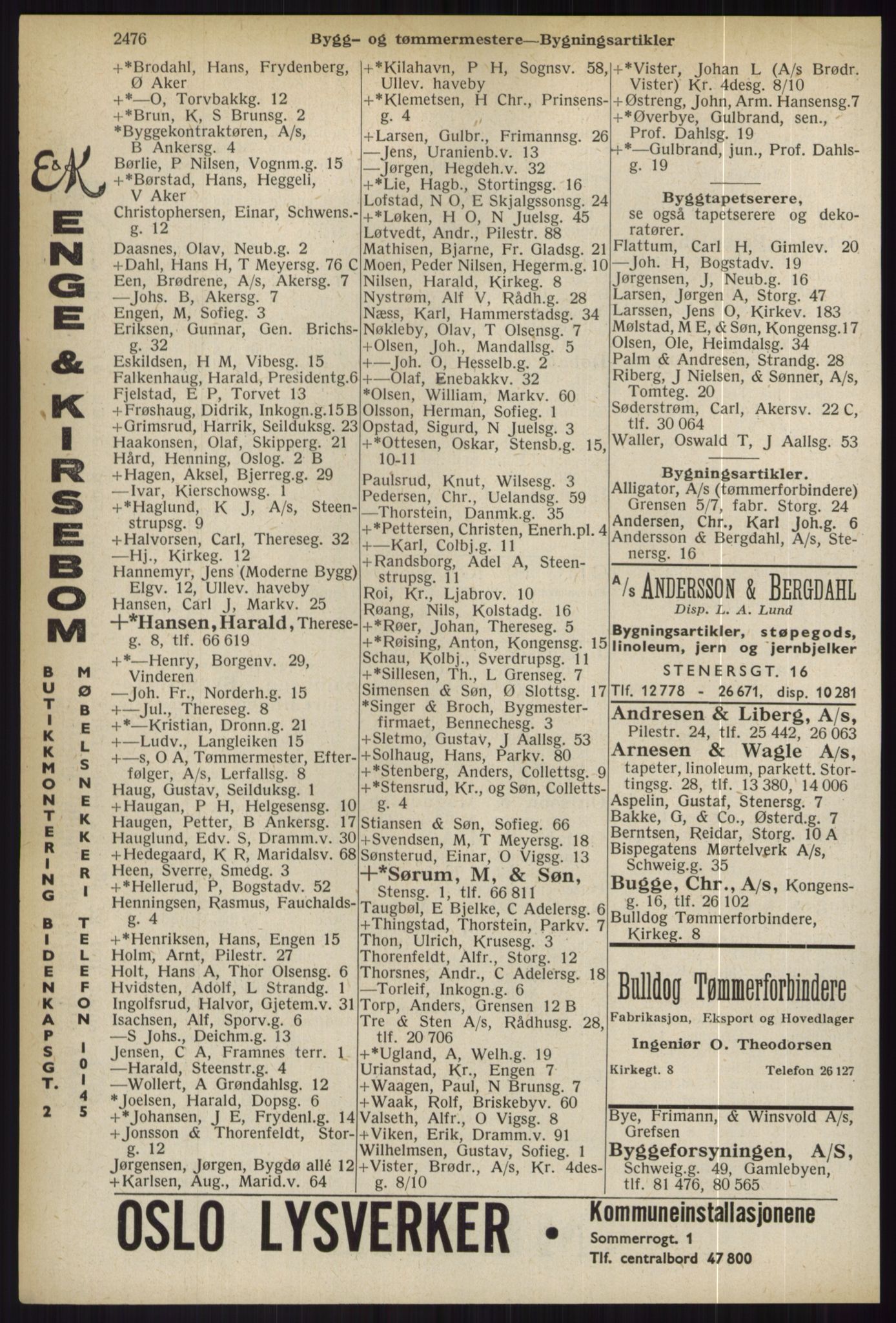 Kristiania/Oslo adressebok, PUBL/-, 1936, s. 2476