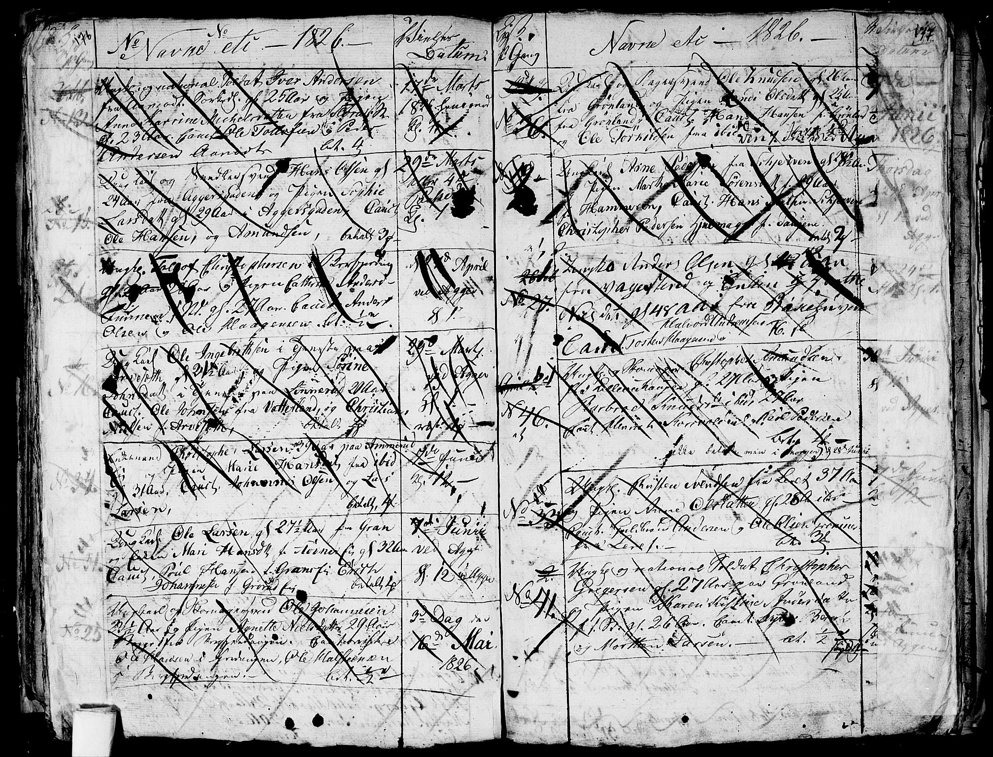 Aker prestekontor kirkebøker, AV/SAO-A-10861/G/L0001: Klokkerbok nr. 1, 1796-1826, s. 176-177