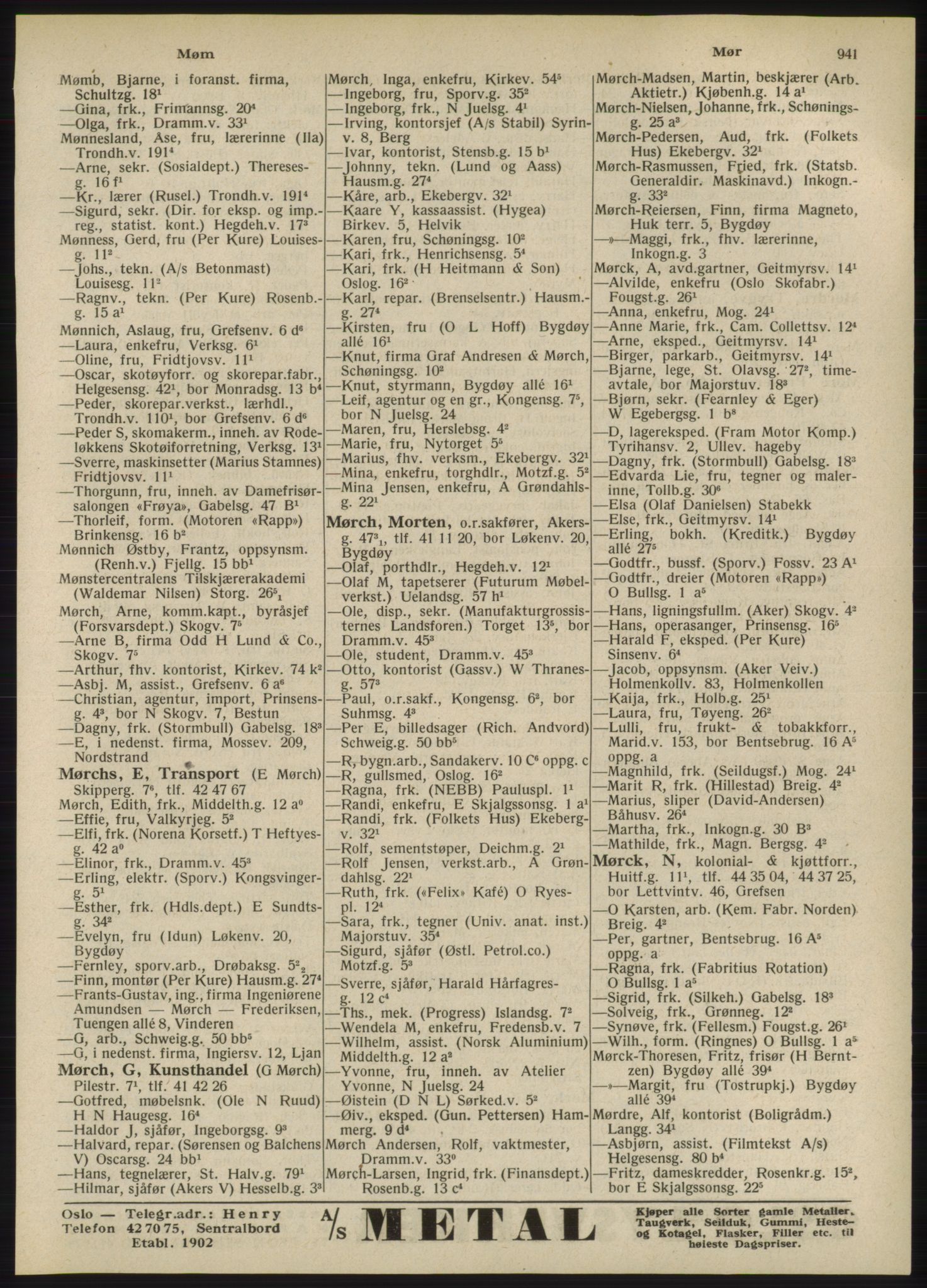 Kristiania/Oslo adressebok, PUBL/-, 1947, s. 941