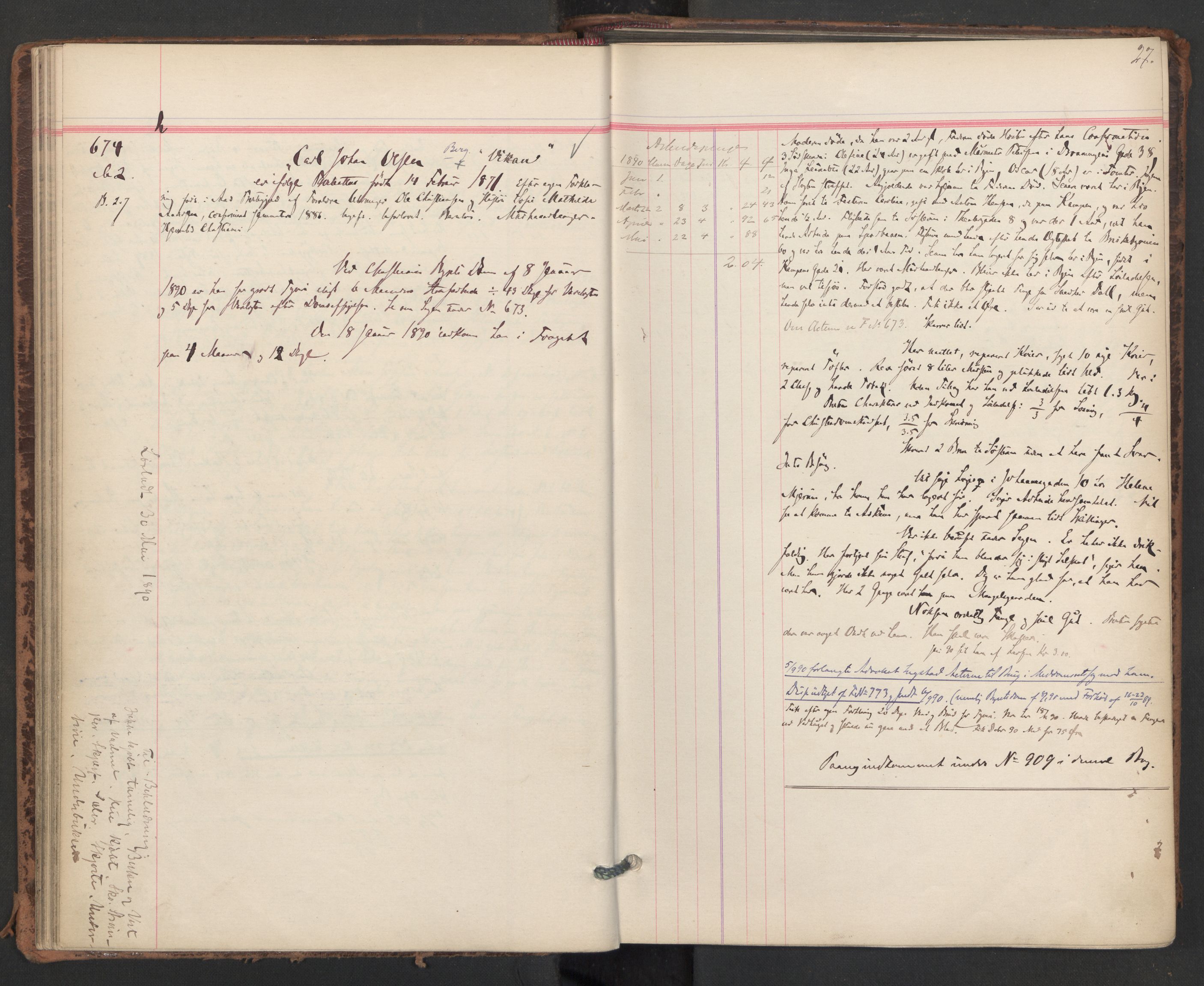 Botsfengslet, AV/RA-S-1539/D/Db/Dbb/L0026: 648h - 930h, 1889-1891, s. 27