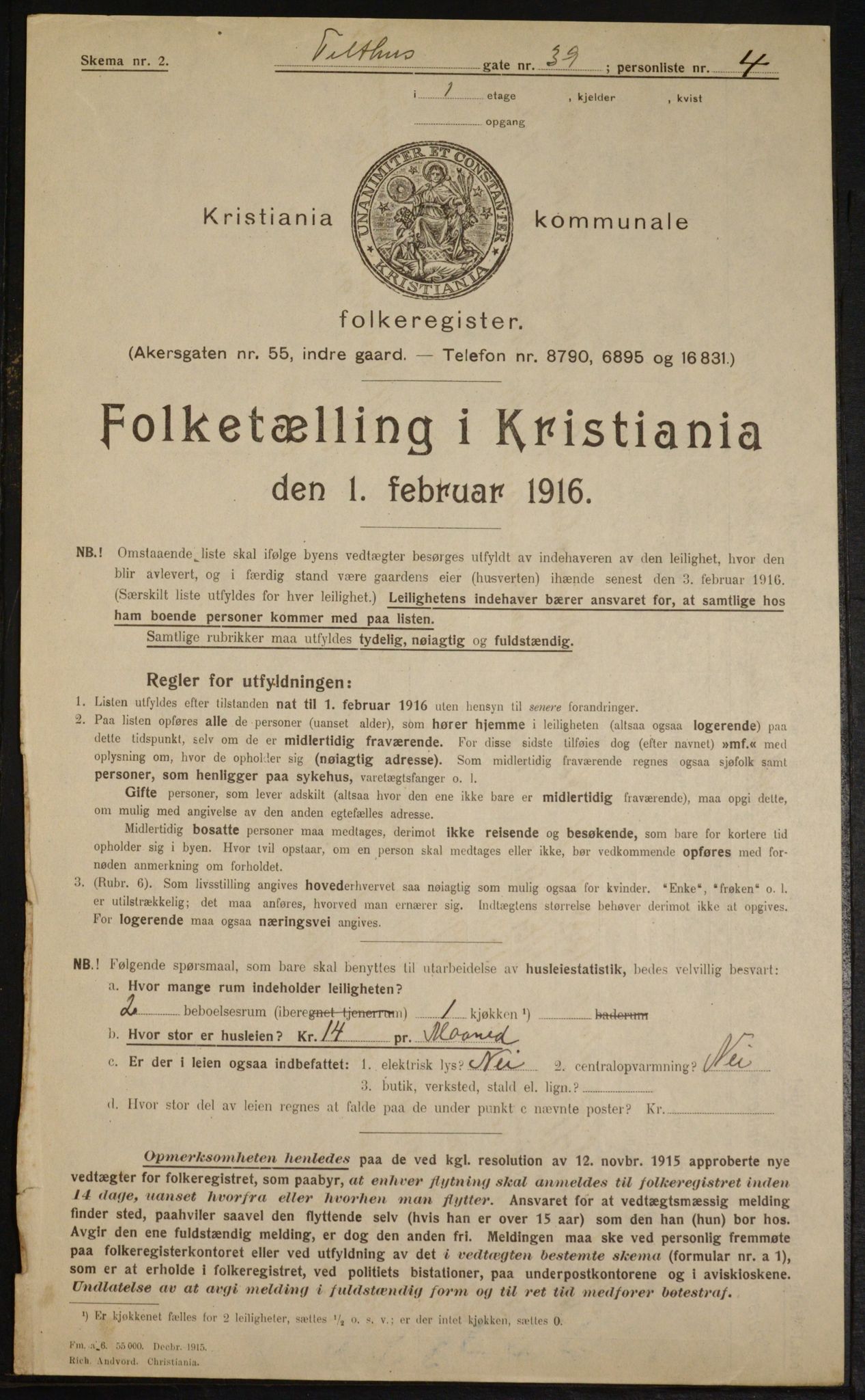 OBA, Kommunal folketelling 1.2.1916 for Kristiania, 1916, s. 110641