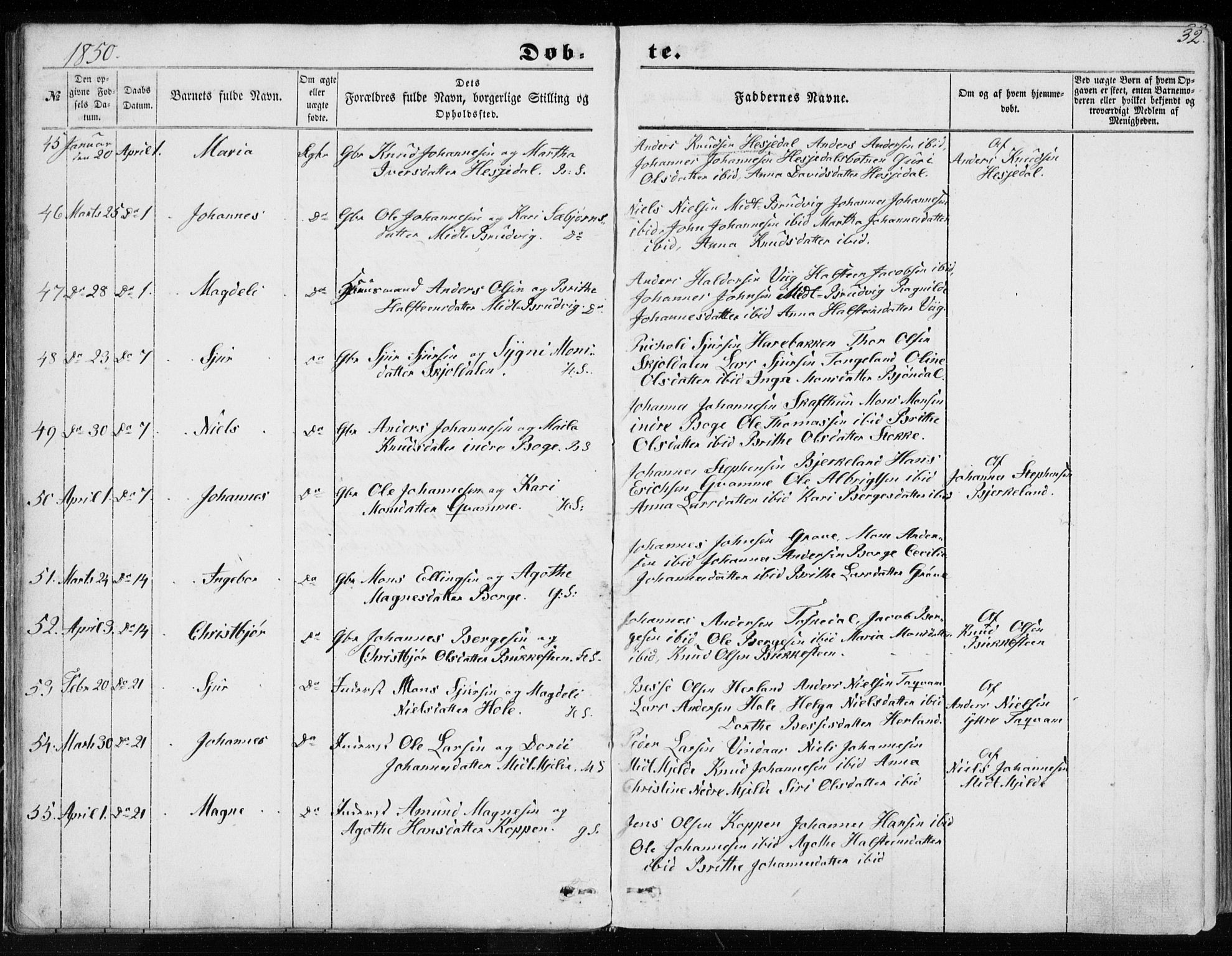 Haus sokneprestembete, AV/SAB-A-75601/H/Haa: Ministerialbok nr. A 16 I, 1848-1857, s. 32