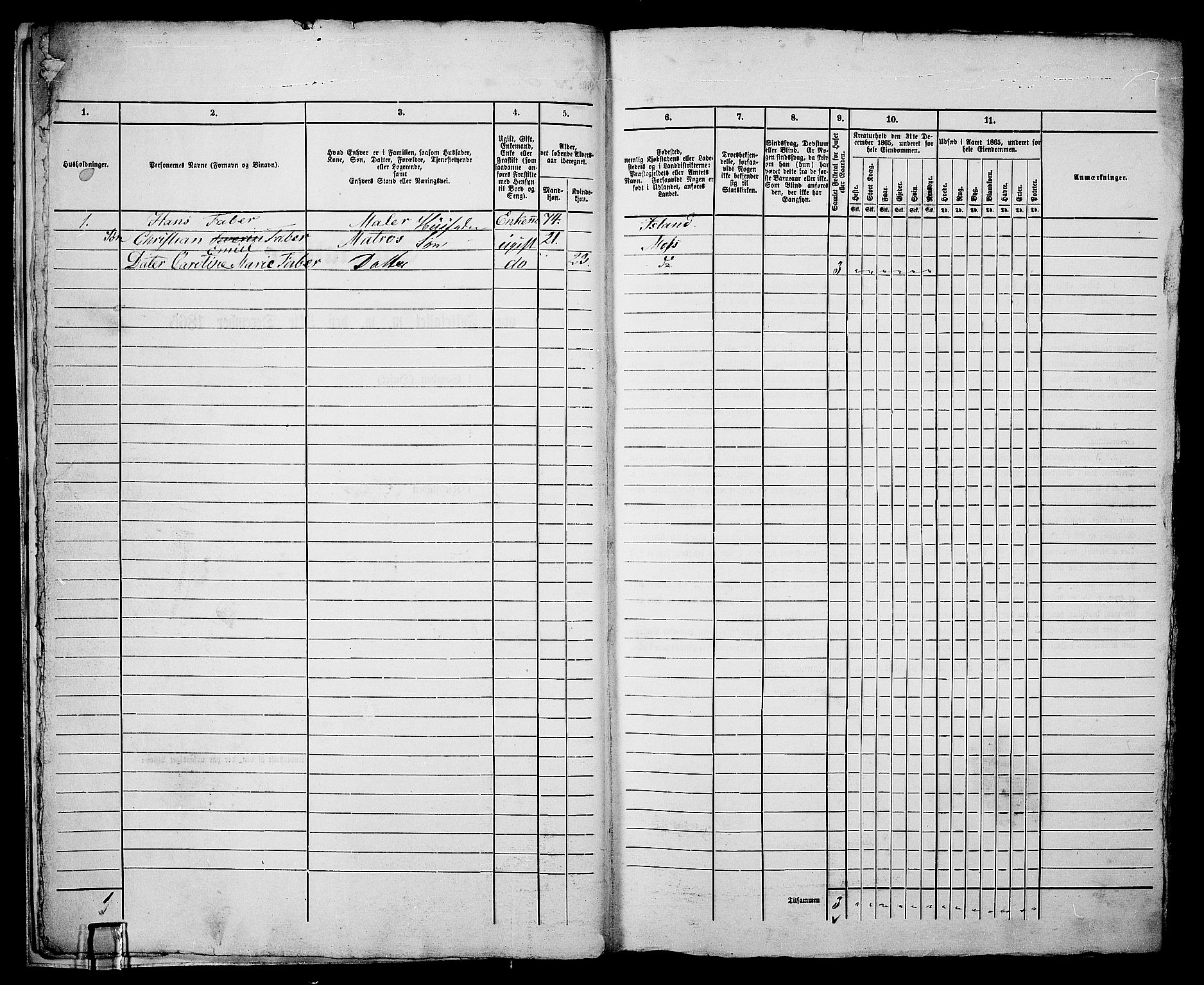 RA, Folketelling 1865 for 0104B Moss prestegjeld, Moss kjøpstad, 1865, s. 15