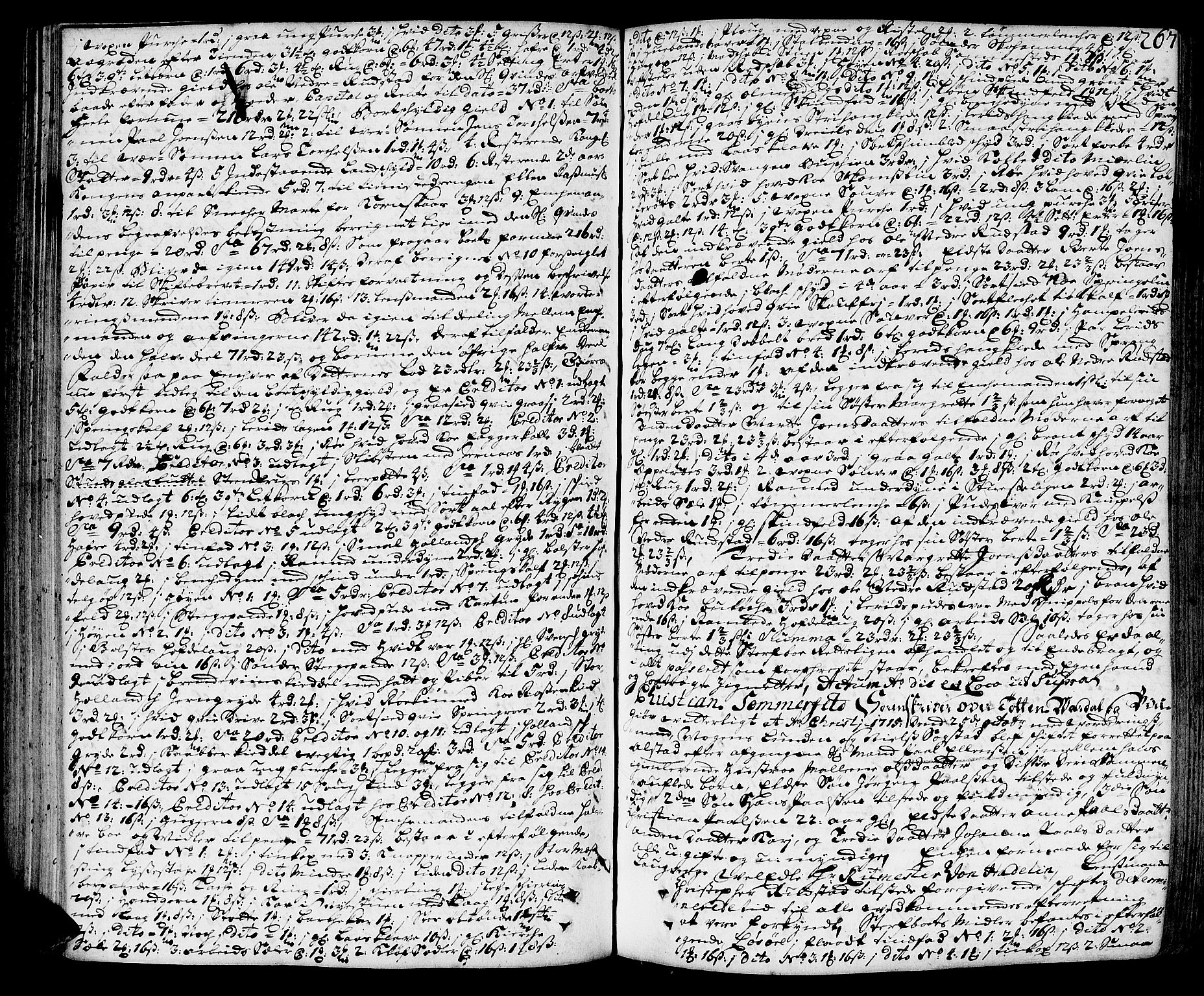 Toten tingrett, AV/SAH-TING-006/J/Ja/L0006: Skifteprotokoll, 1706-1722, s. 266b-267a