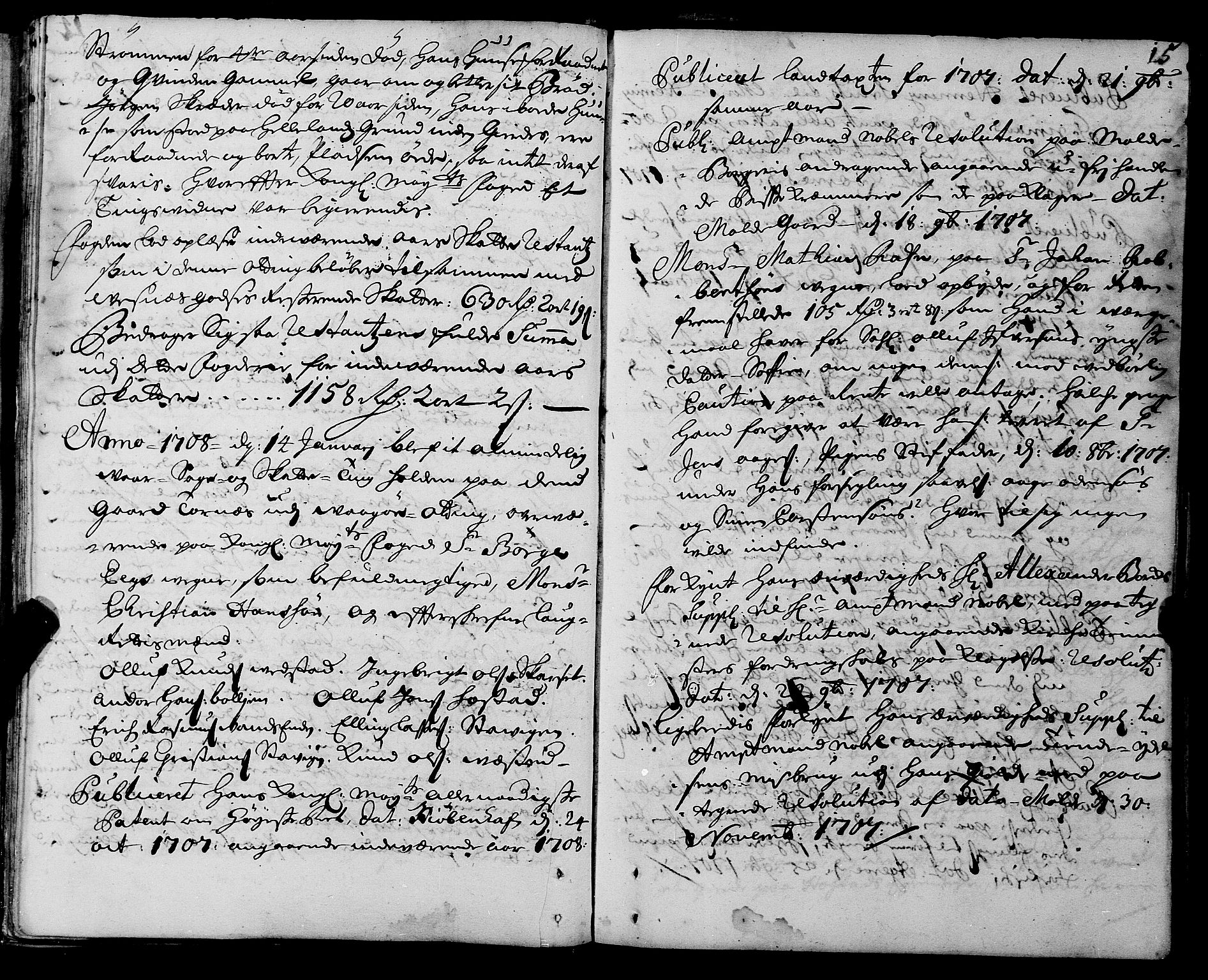 Romsdal sorenskriveri, SAT/A-4149/1/1/1A/L0006: Tingbok, 1707-1711, s. 14b-15a