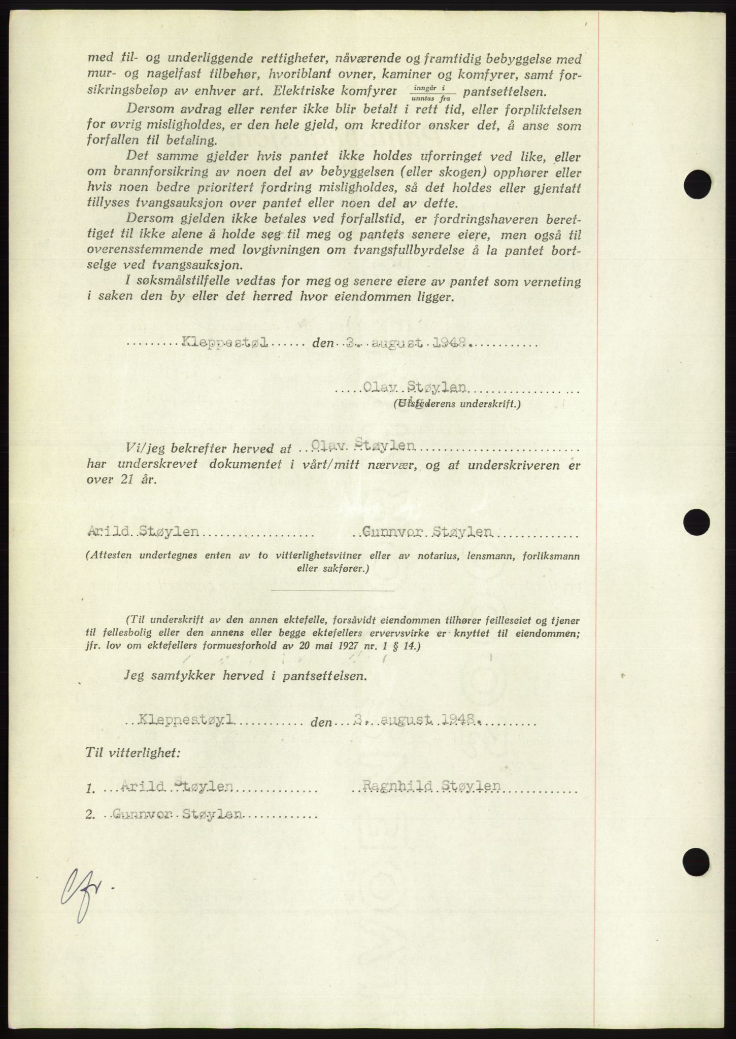 Søre Sunnmøre sorenskriveri, AV/SAT-A-4122/1/2/2C/L0116: Pantebok nr. 4B, 1948-1949, Dagboknr: 1057/1948