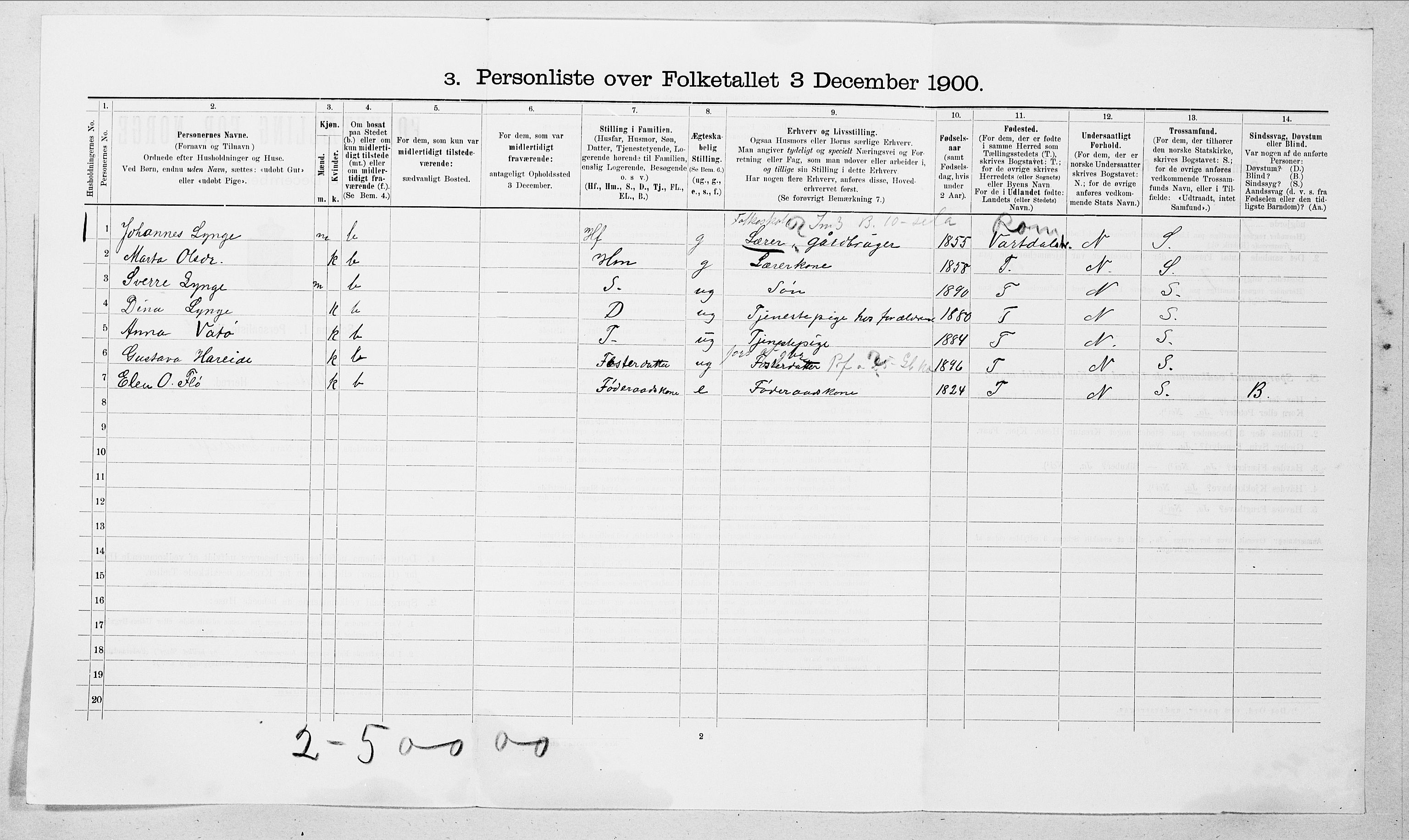 SAT, Folketelling 1900 for 1516 Ulstein herred, 1900, s. 115