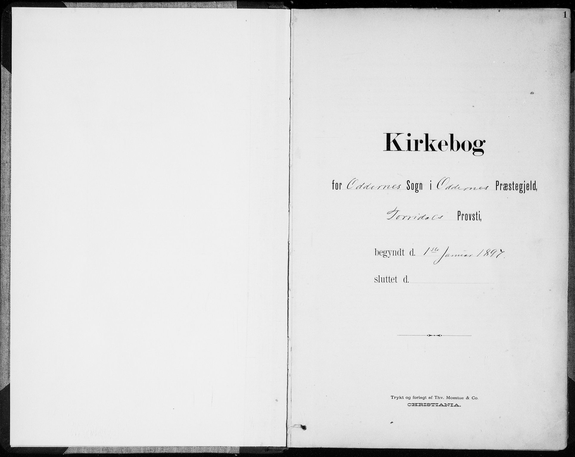 Oddernes sokneprestkontor, SAK/1111-0033/F/Fa/Faa/L0010: Ministerialbok nr. A 10, 1897-1911, s. 1