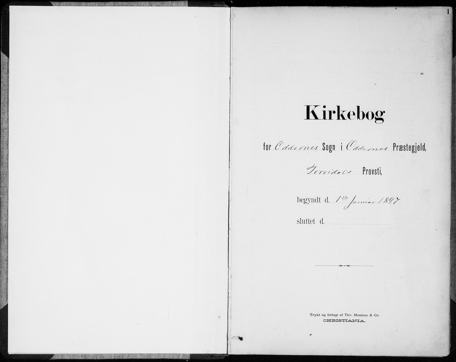 Oddernes sokneprestkontor, AV/SAK-1111-0033/F/Fa/Faa/L0010: Ministerialbok nr. A 10, 1897-1911, s. 1