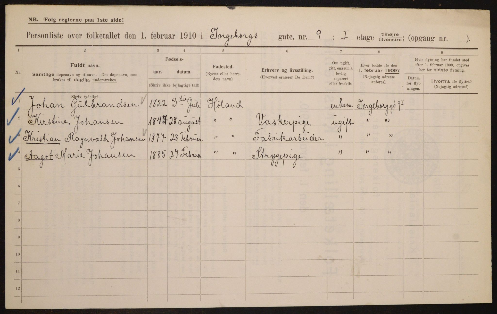 OBA, Kommunal folketelling 1.2.1910 for Kristiania, 1910, s. 42852