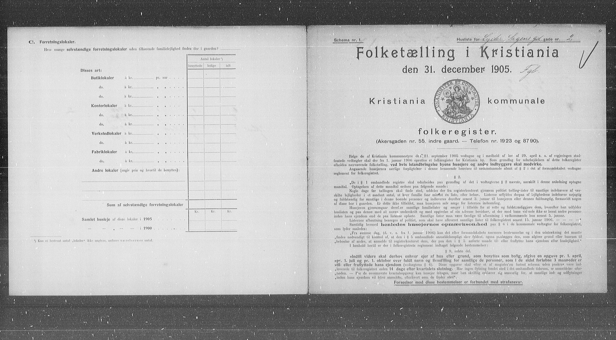 OBA, Kommunal folketelling 31.12.1905 for Kristiania kjøpstad, 1905, s. 30725