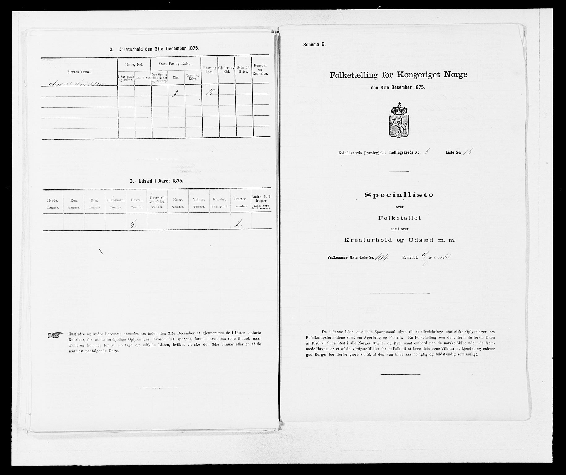 SAB, Folketelling 1875 for 1224P Kvinnherad prestegjeld, 1875, s. 433