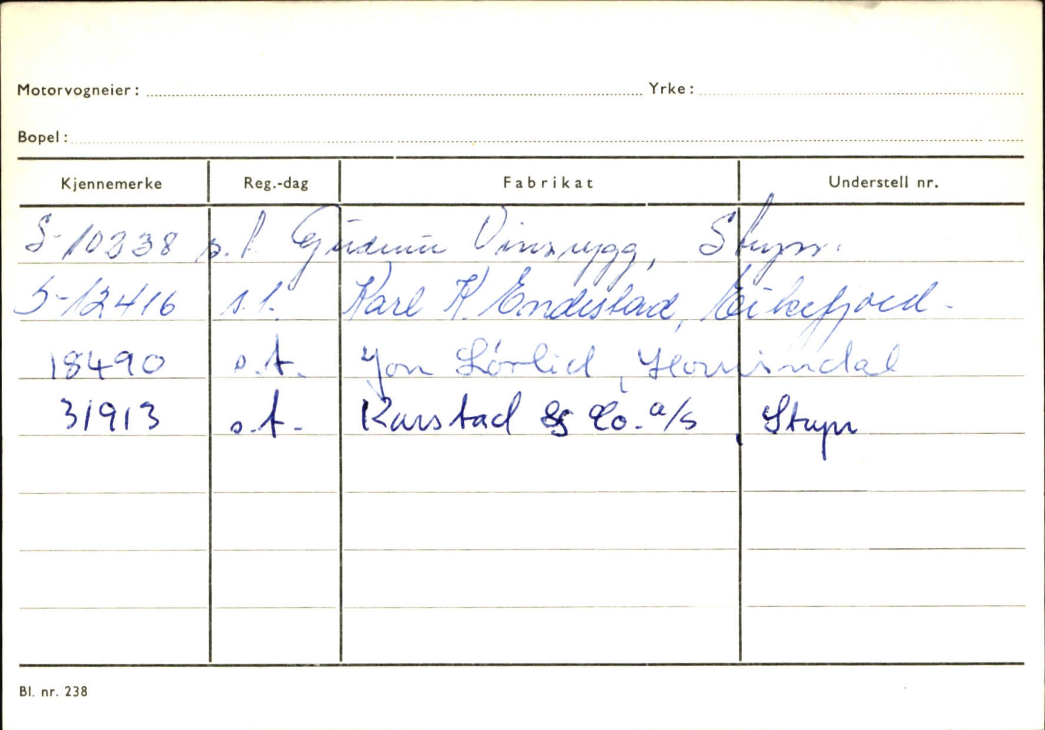 Statens vegvesen, Sogn og Fjordane vegkontor, AV/SAB-A-5301/4/F/L0131: Eigarregister Høyanger P-Å. Stryn S-Å, 1945-1975, s. 1999