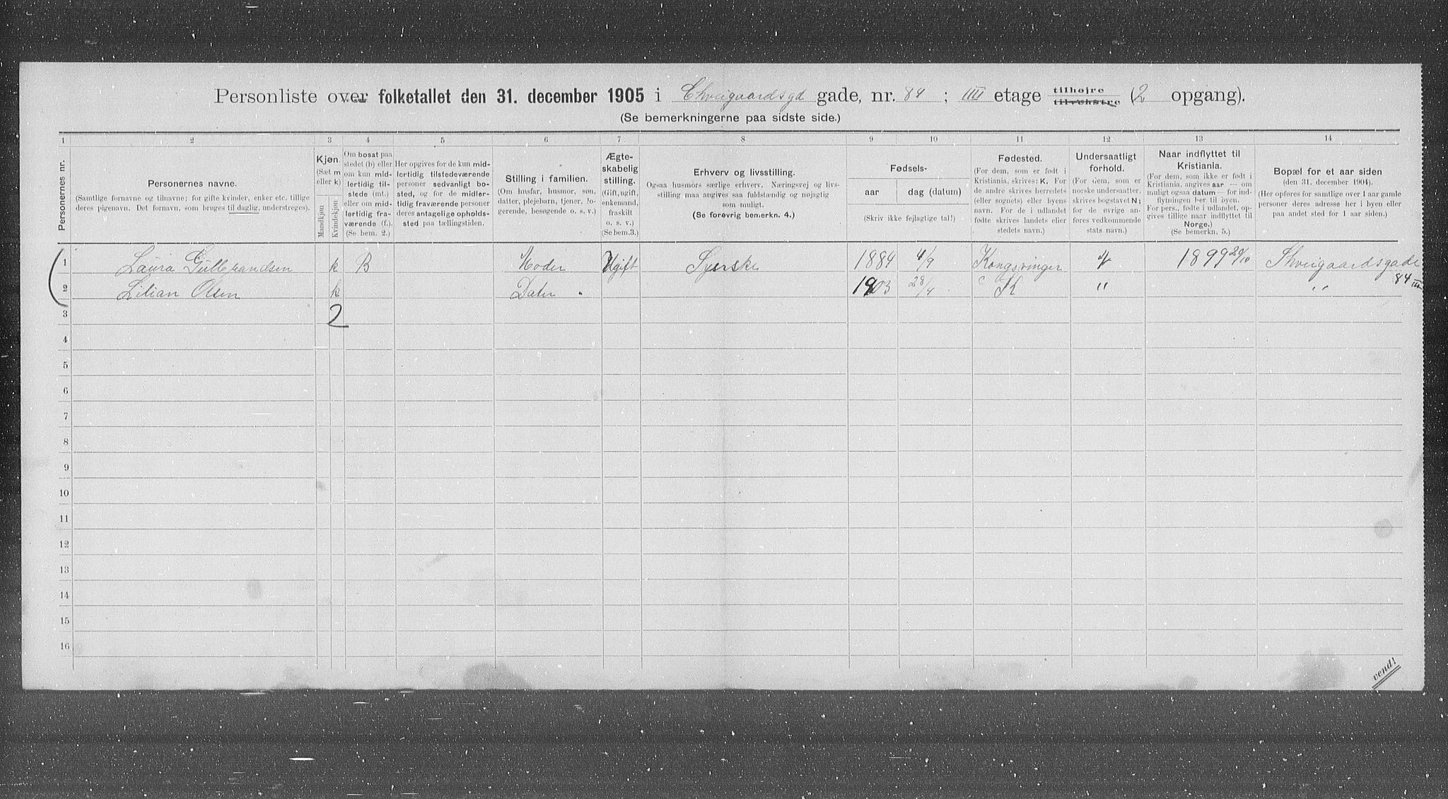 OBA, Kommunal folketelling 31.12.1905 for Kristiania kjøpstad, 1905, s. 48231