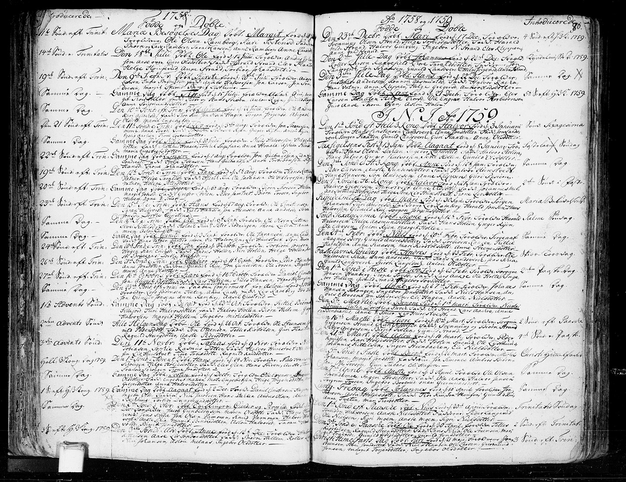 Heddal kirkebøker, SAKO/A-268/F/Fa/L0003: Ministerialbok nr. I 3, 1723-1783, s. 80