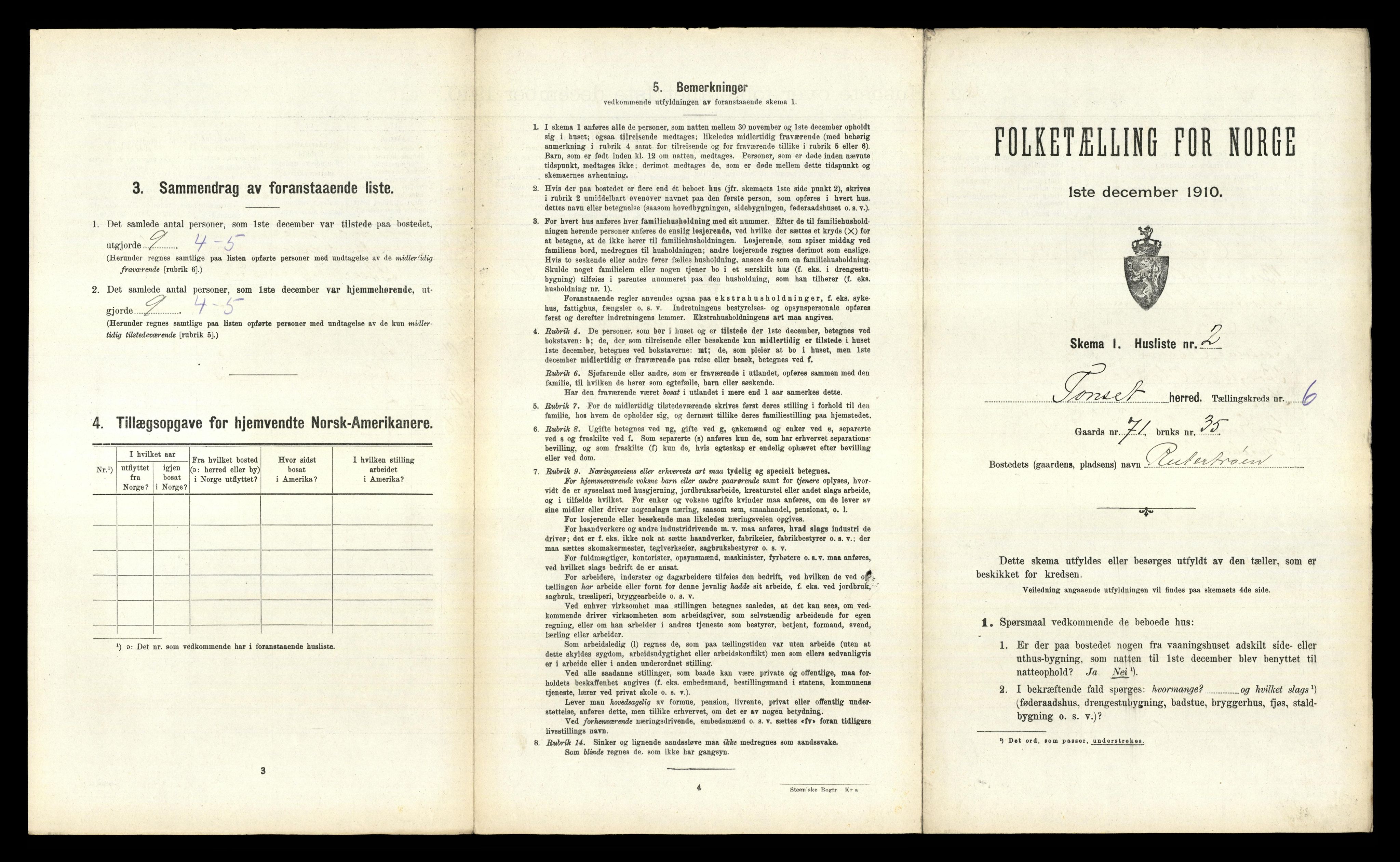 RA, Folketelling 1910 for 0437 Tynset herred, 1910, s. 723