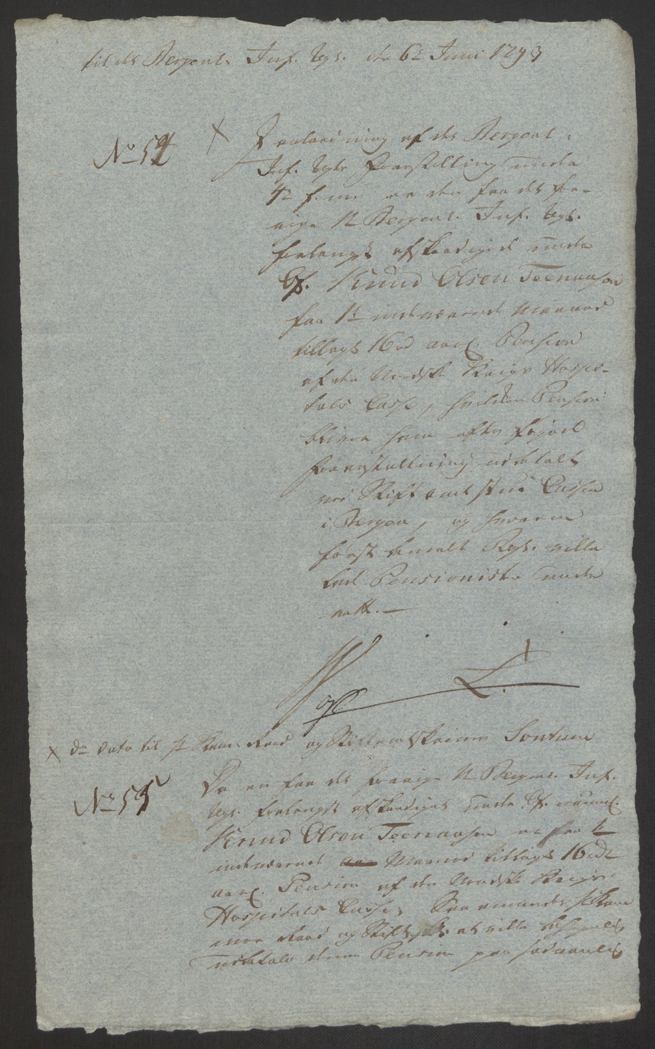 Forsvaret, Den norske kvesthuskasse/krigshospitalkasse, AV/RA-RAFA-1887/F/Fa/L0008: Konsepter, 1790-1793, s. 1104