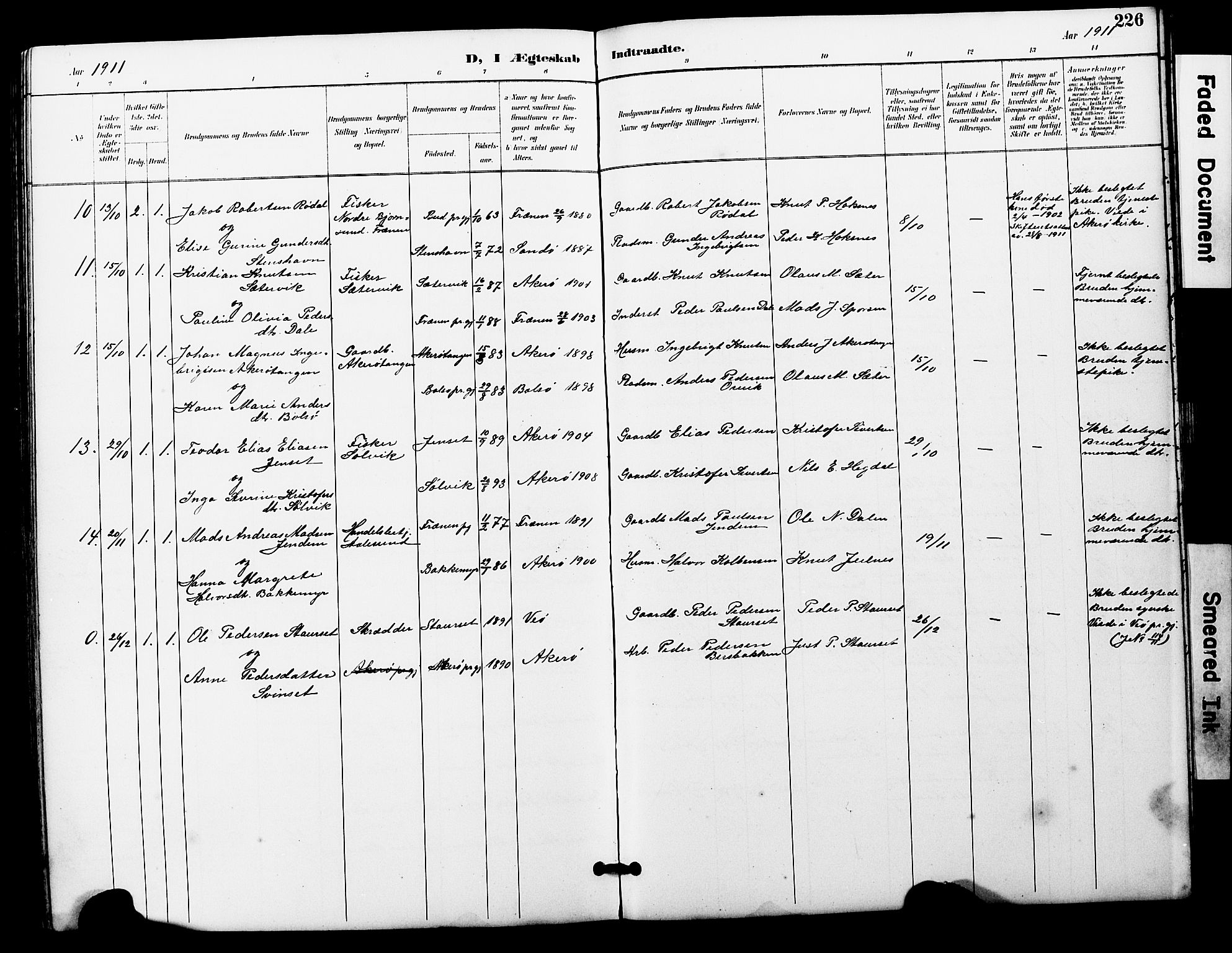 Ministerialprotokoller, klokkerbøker og fødselsregistre - Møre og Romsdal, SAT/A-1454/560/L0725: Klokkerbok nr. 560C02, 1895-1930, s. 226