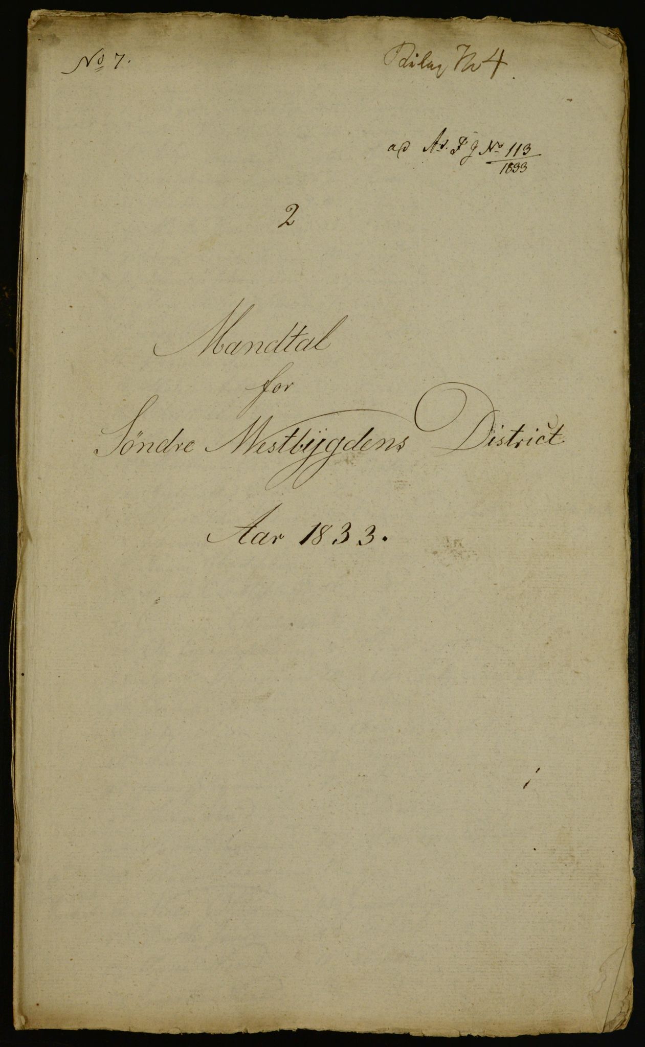 OBA, Manntall for Aker 1833, 1833