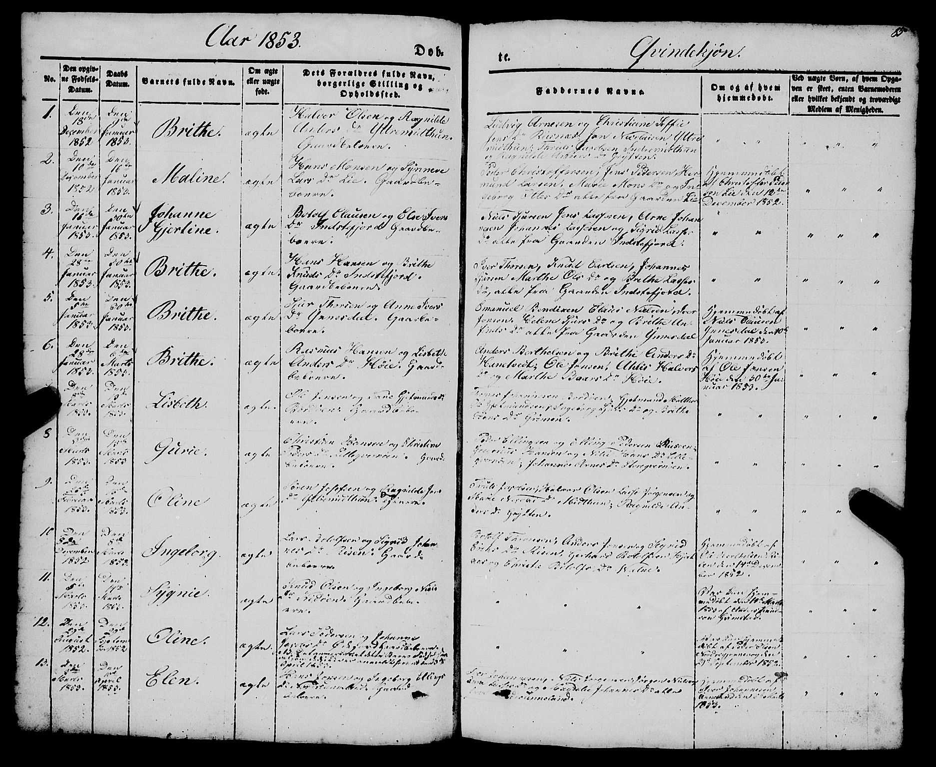 Gulen sokneprestembete, AV/SAB-A-80201/H/Haa/Haaa/L0021: Ministerialbok nr. A 21, 1848-1858, s. 85