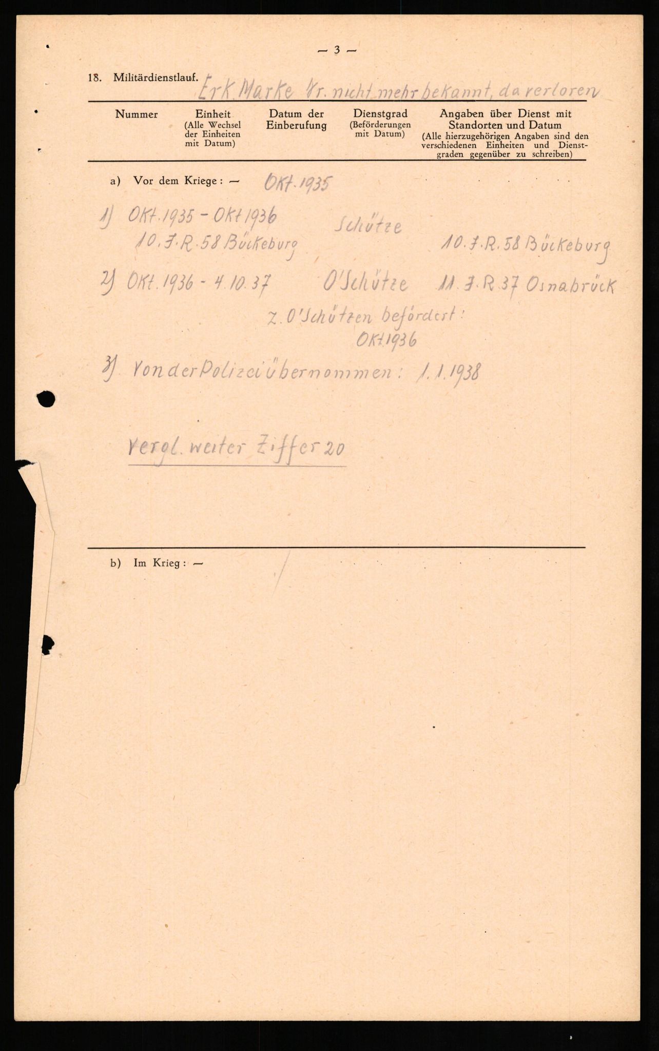Forsvaret, Forsvarets overkommando II, RA/RAFA-3915/D/Db/L0029: CI Questionaires. Tyske okkupasjonsstyrker i Norge. Tyskere., 1945-1946, s. 46