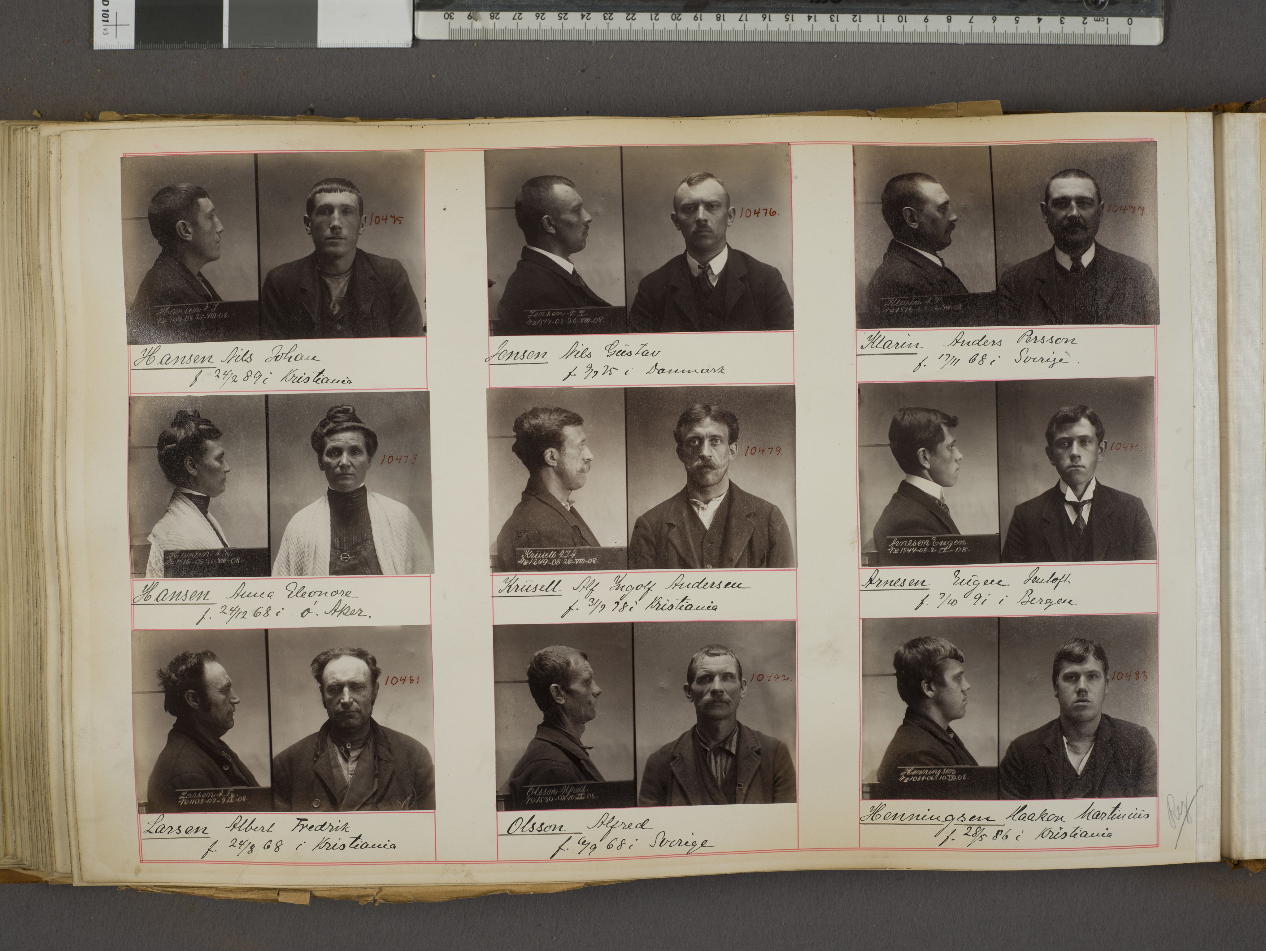 Oslo politikammer, Kriminalavdelingen, AV/SAO-A-11137/U/Ua/L0011: Forbryteralbum, 1908, s. 70