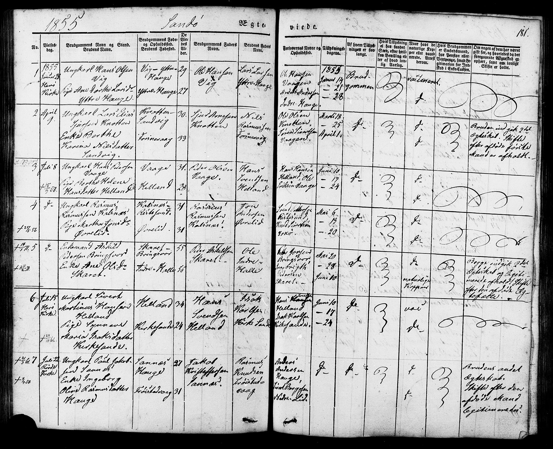 Ministerialprotokoller, klokkerbøker og fødselsregistre - Møre og Romsdal, AV/SAT-A-1454/503/L0034: Ministerialbok nr. 503A02, 1841-1884, s. 181