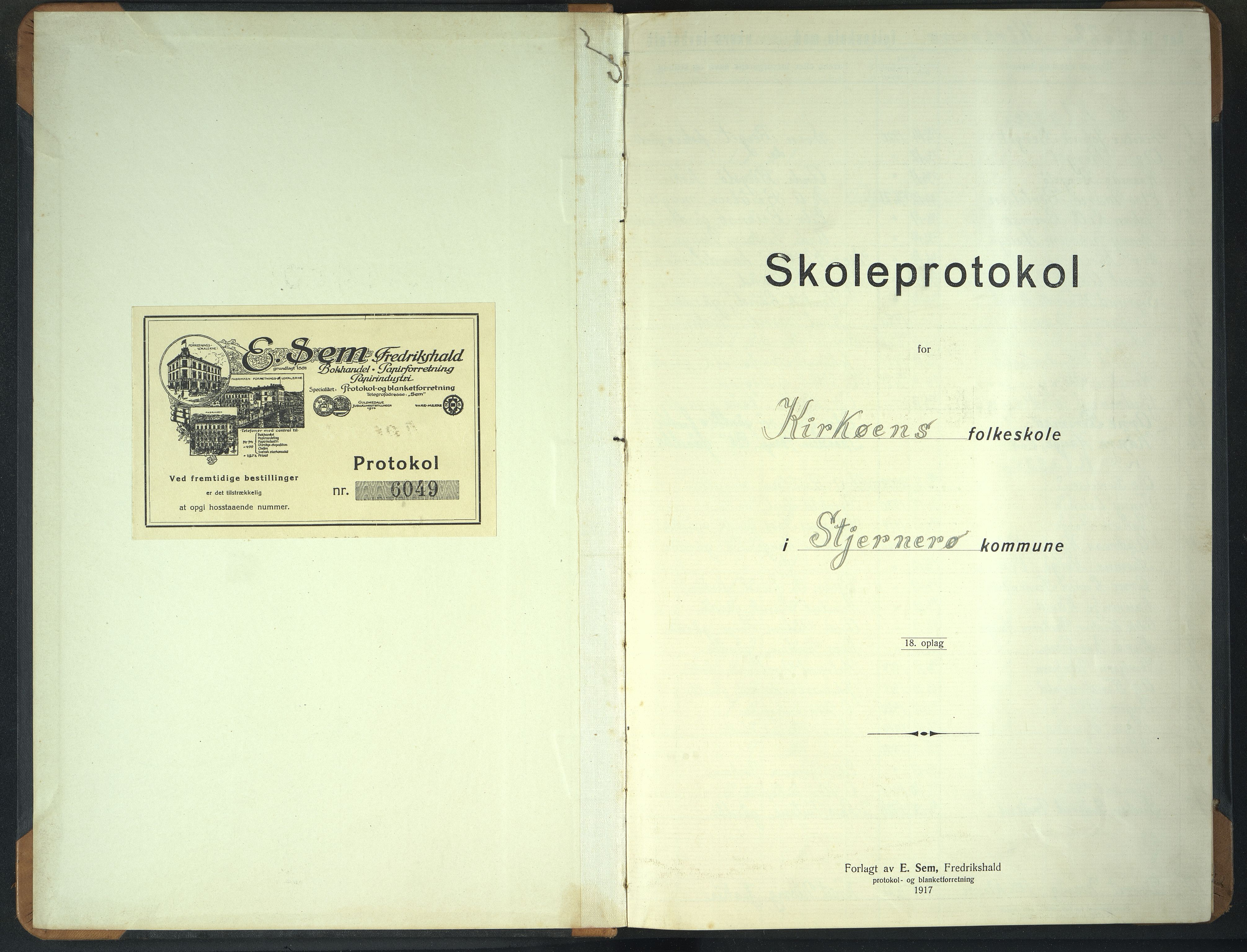 A-0901, Sjernarøy kommune. Kyrkjøy skole, BYST/A-0901/G/Gb/L0001: Skoleprotokoll, 1921-1922