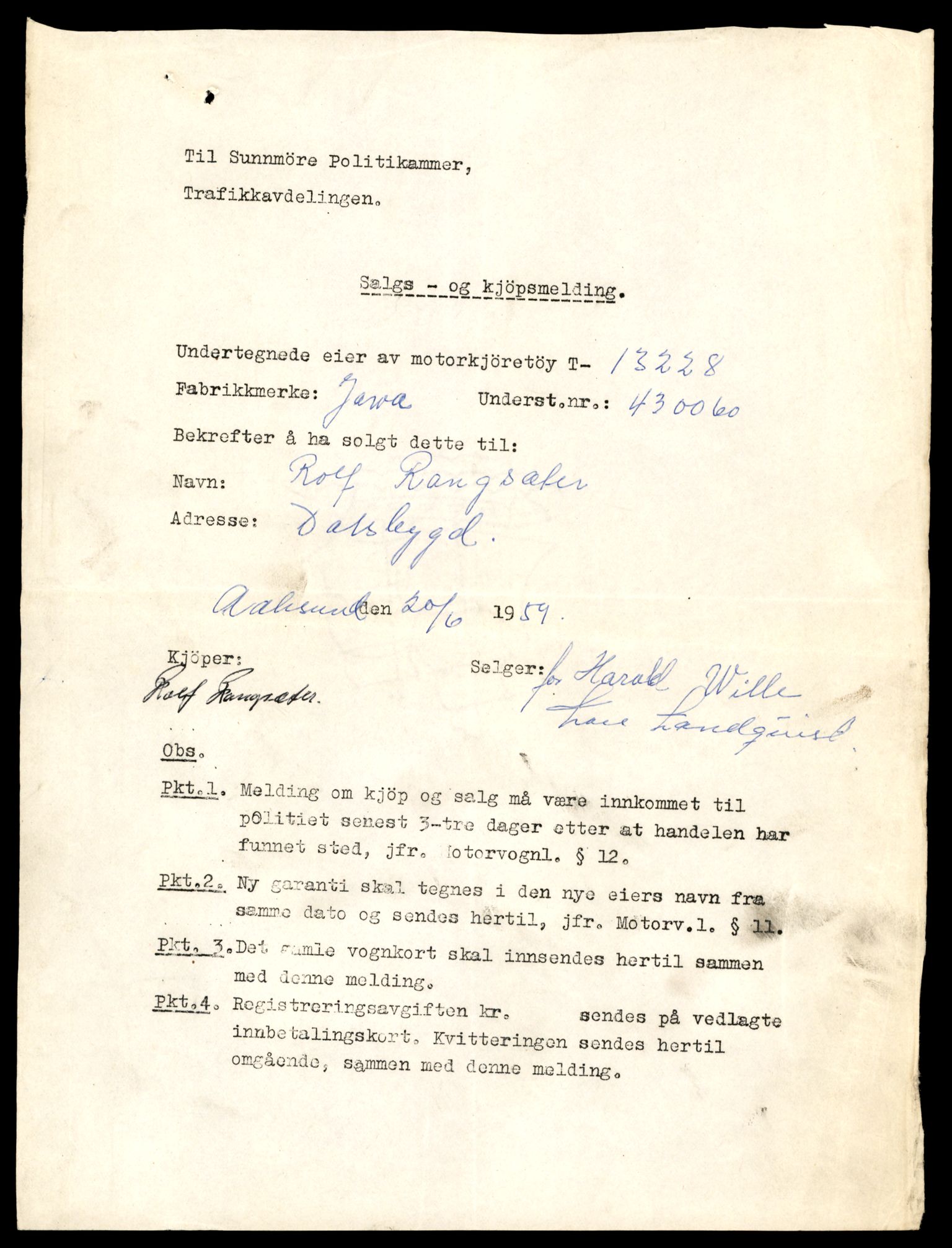 Møre og Romsdal vegkontor - Ålesund trafikkstasjon, AV/SAT-A-4099/F/Fe/L0038: Registreringskort for kjøretøy T 13180 - T 13360, 1927-1998, s. 829
