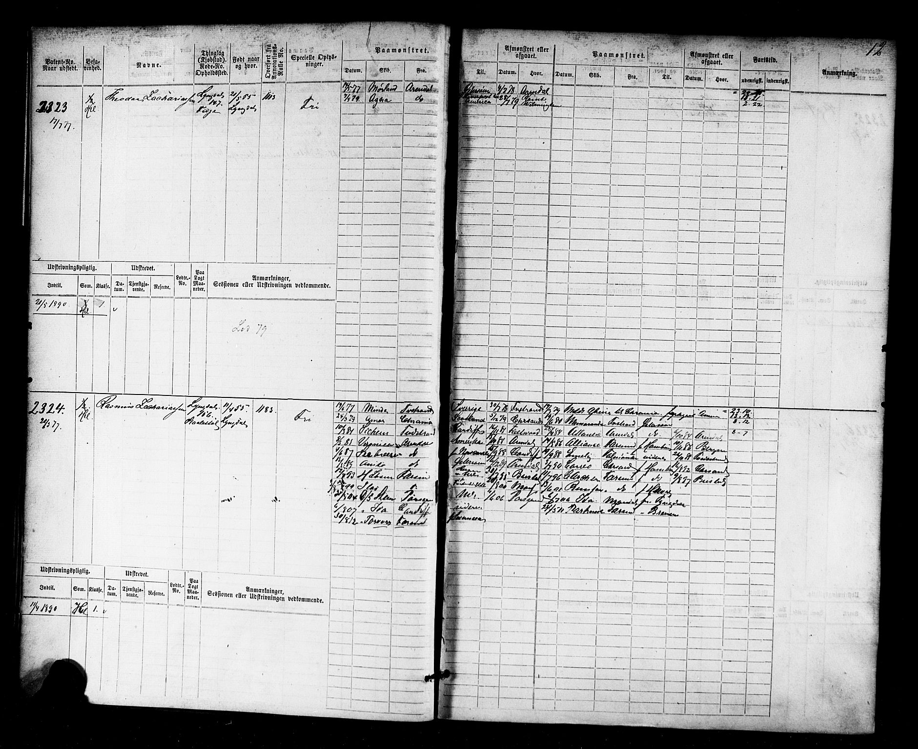 Farsund mønstringskrets, AV/SAK-2031-0017/F/Fb/L0018: Hovedrulle nr 2301-3066, Z-10, 1875-1914, s. 13