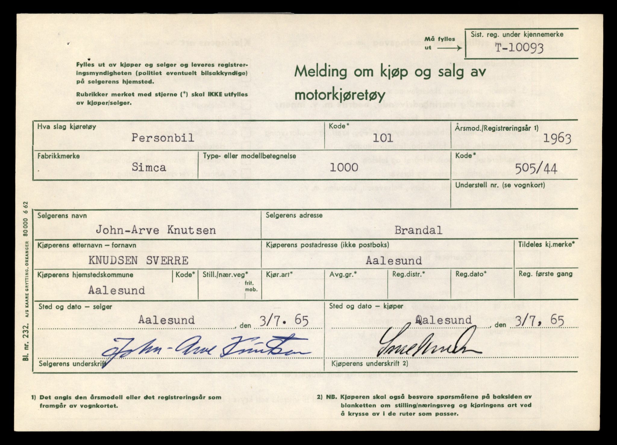 Møre og Romsdal vegkontor - Ålesund trafikkstasjon, SAT/A-4099/F/Fe/L0018: Registreringskort for kjøretøy T 10091 - T 10227, 1927-1998, s. 73