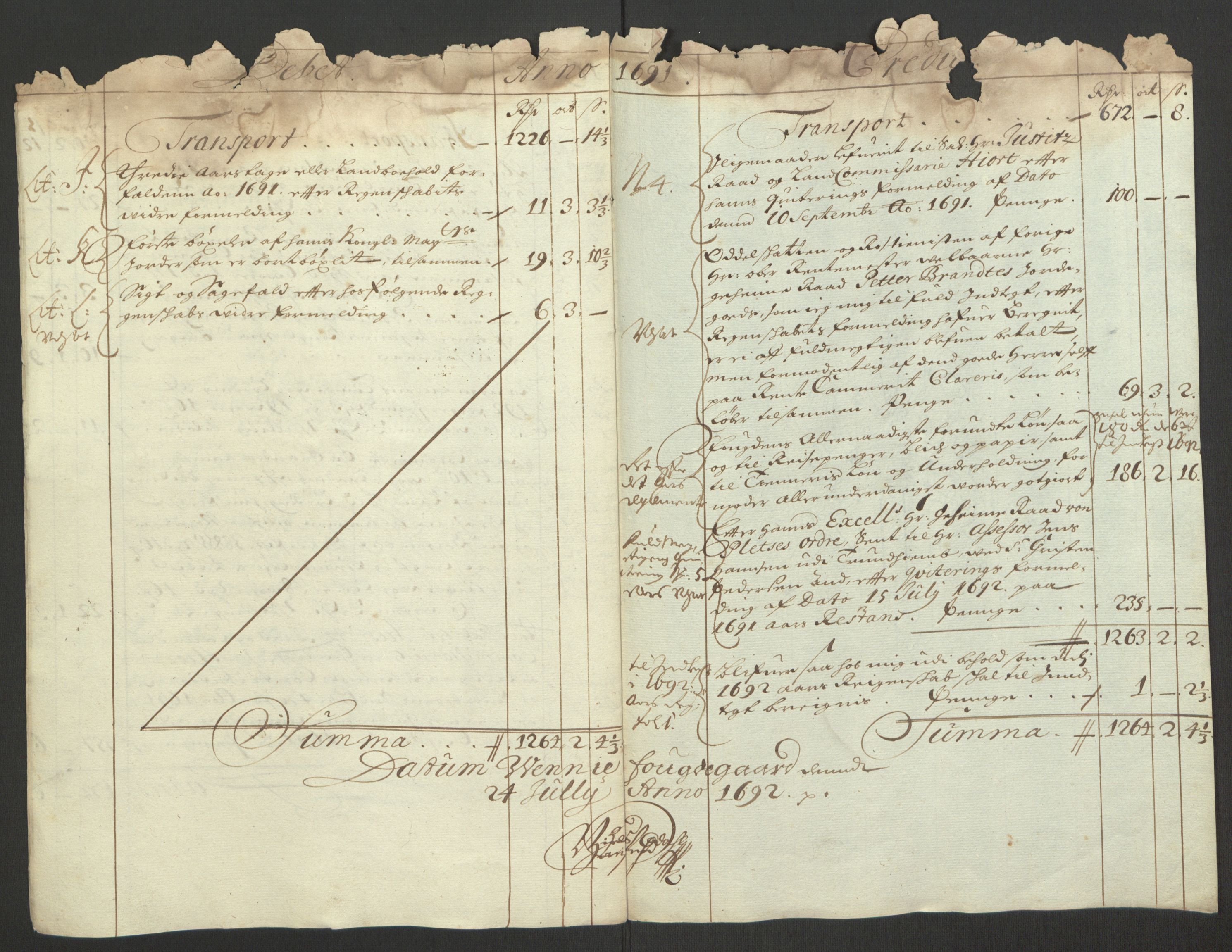 Rentekammeret inntil 1814, Reviderte regnskaper, Fogderegnskap, RA/EA-4092/R67/L4676: Fogderegnskap Vesterålen, Andenes og Lofoten, 1691-1693, s. 7