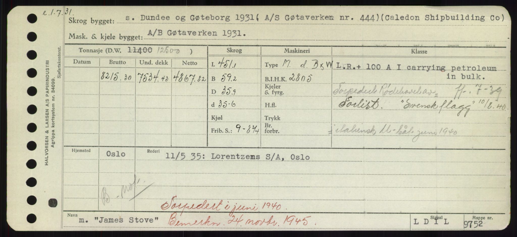 Sjøfartsdirektoratet med forløpere, Skipsmålingen, RA/S-1627/H/Hd/L0019: Fartøy, J, s. 93