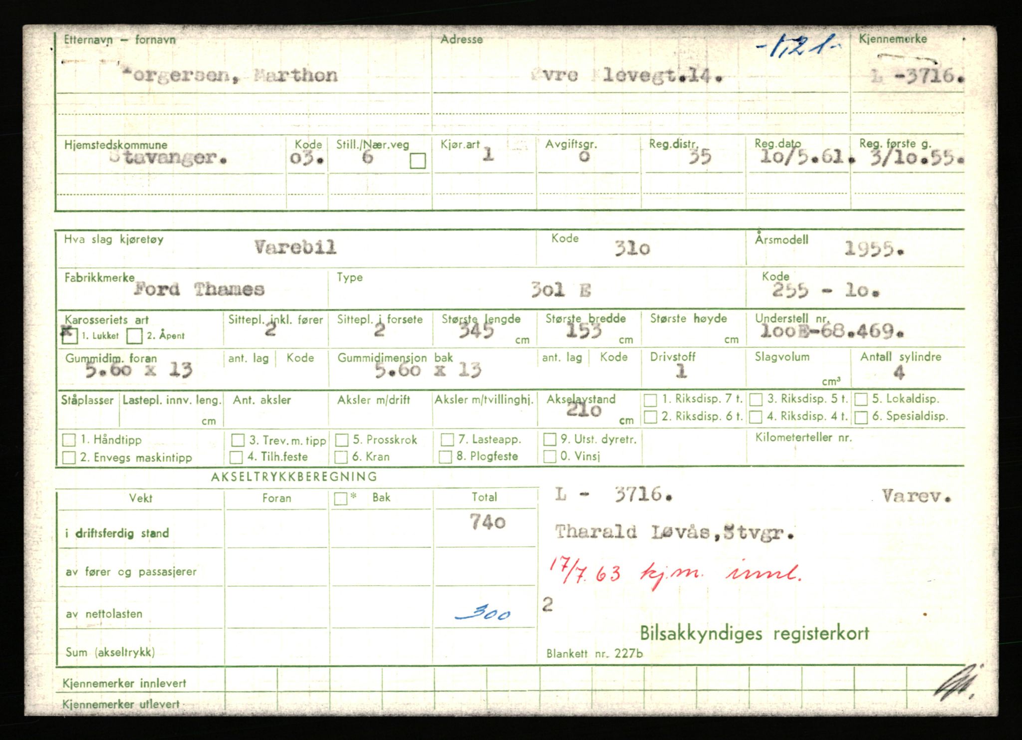 Stavanger trafikkstasjon, AV/SAST-A-101942/0/F/L0011: L-3700 - L-4199, 1930-1971, s. 93