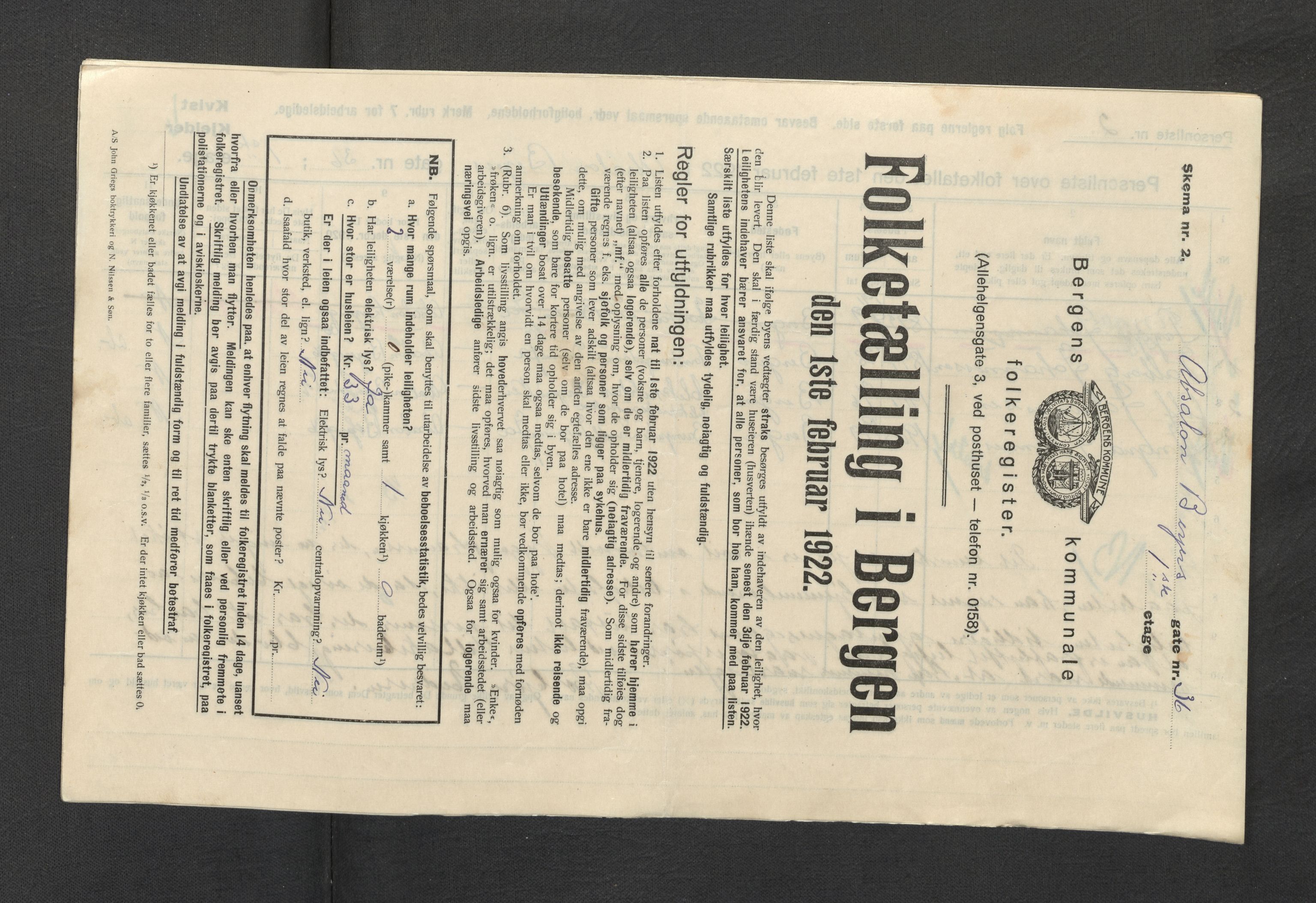 SAB, Kommunal folketelling 1922 for Bergen kjøpstad, 1922, s. 653