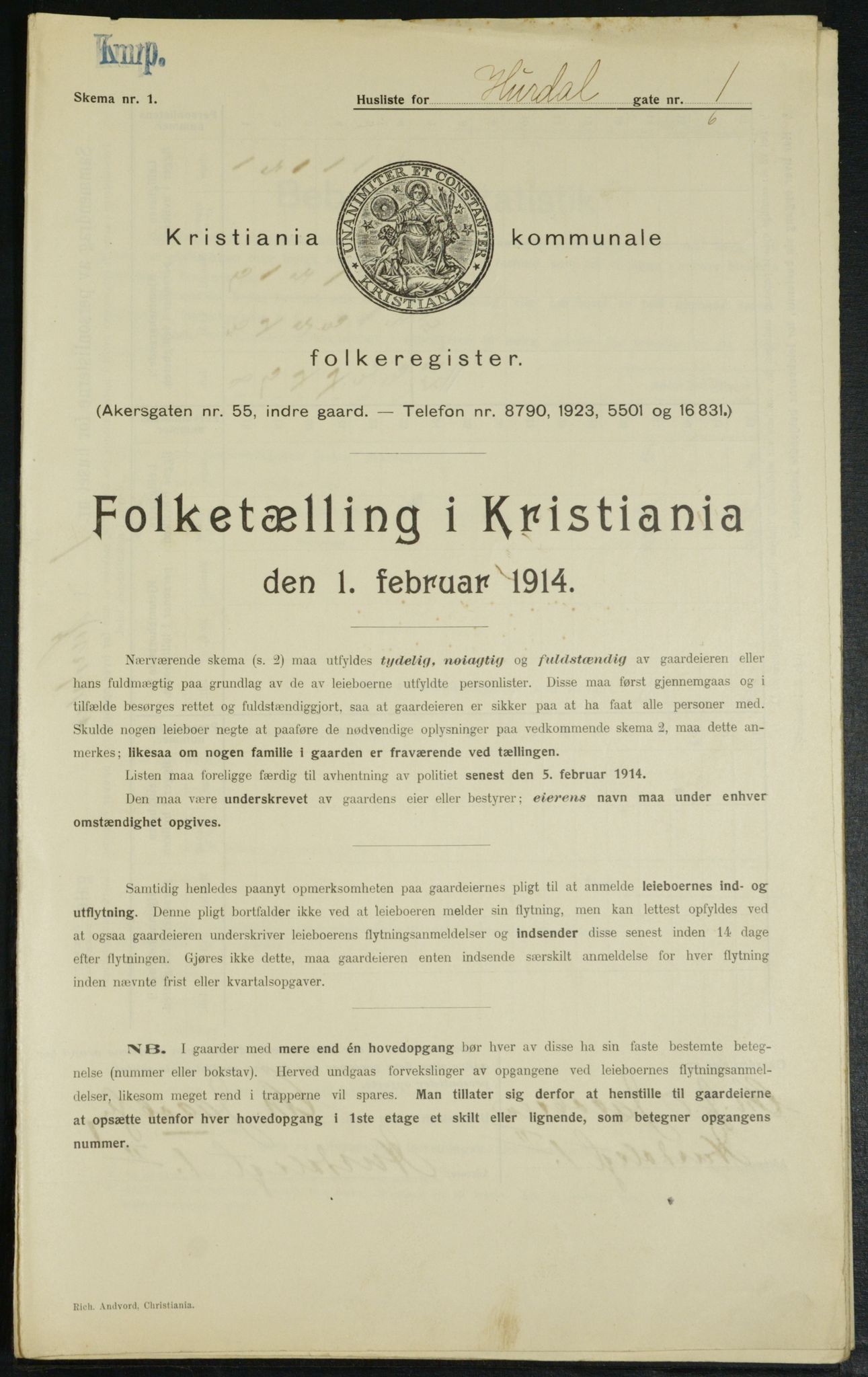 OBA, Kommunal folketelling 1.2.1914 for Kristiania, 1914, s. 42276