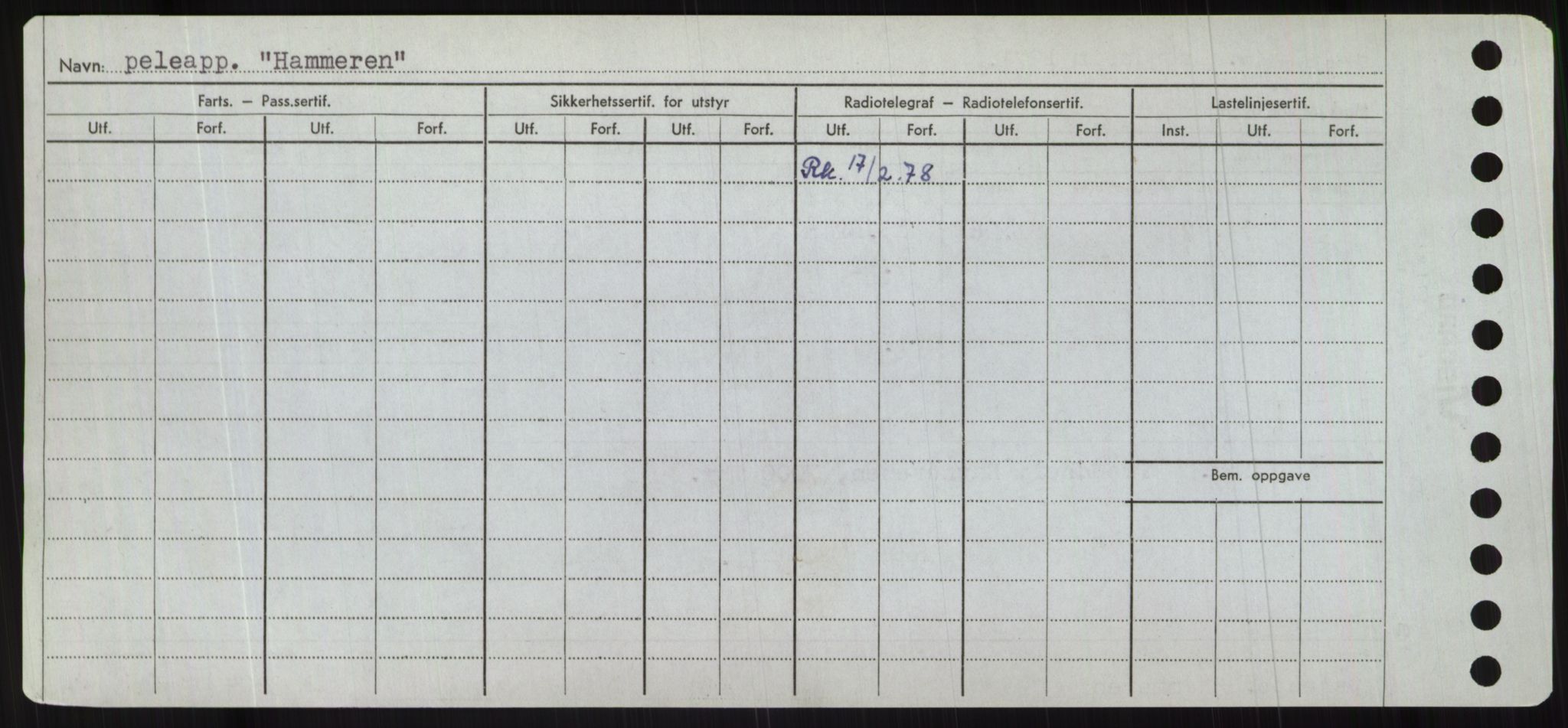 Sjøfartsdirektoratet med forløpere, Skipsmålingen, RA/S-1627/H/Hc/L0001: Lektere, A-Y, s. 224