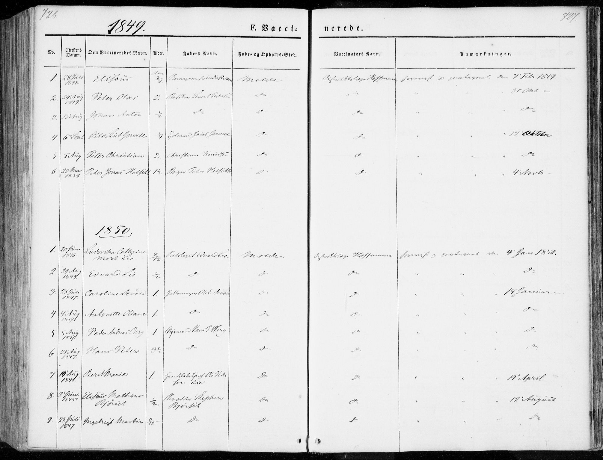 Ministerialprotokoller, klokkerbøker og fødselsregistre - Møre og Romsdal, AV/SAT-A-1454/558/L0689: Ministerialbok nr. 558A03, 1843-1872, s. 726-727